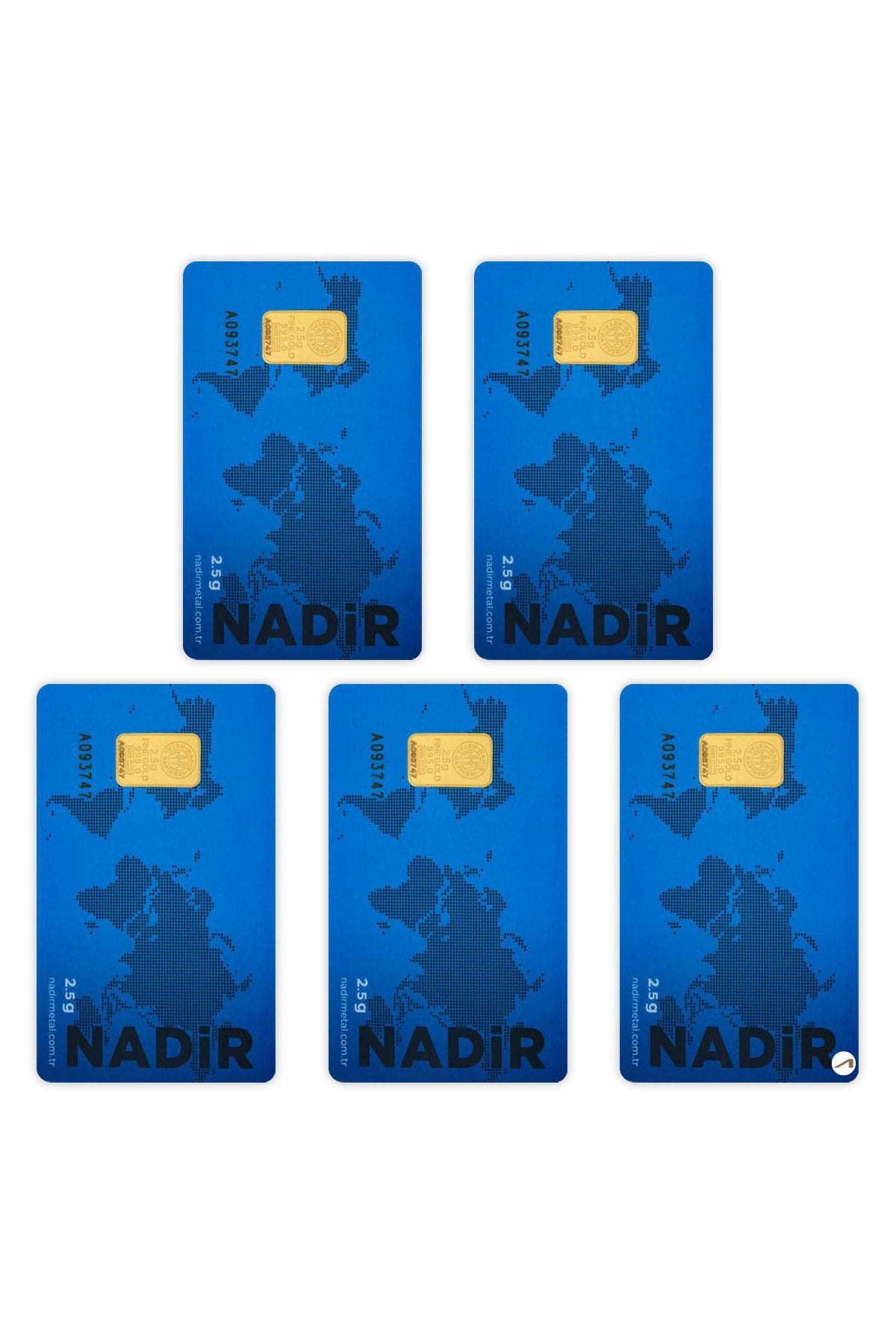 5 Adet 2.5 gr 24 Ayar NadirGold Gram Altın
