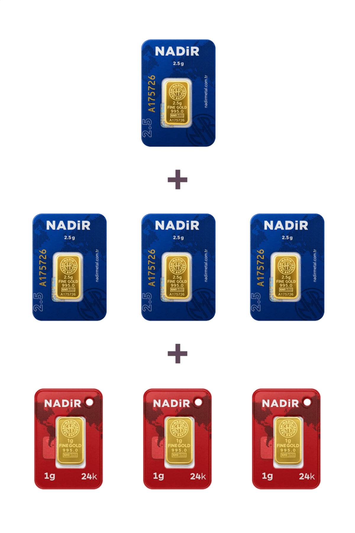 24 Ayar 13 Gram Külçe Altın (4 Adet 2,5 Gram Külçe Altın + 3 Adet 1 Gram Külçe Altın )