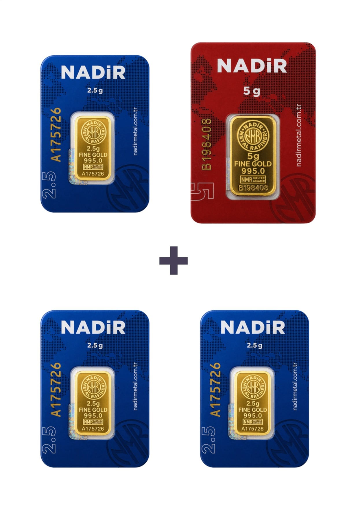24 Ayar 12,5 Gram Külçe Altın (1 Adet 5 Gram Külçe Altın + 3 Adet 2,5 Gram Külçe Altın )