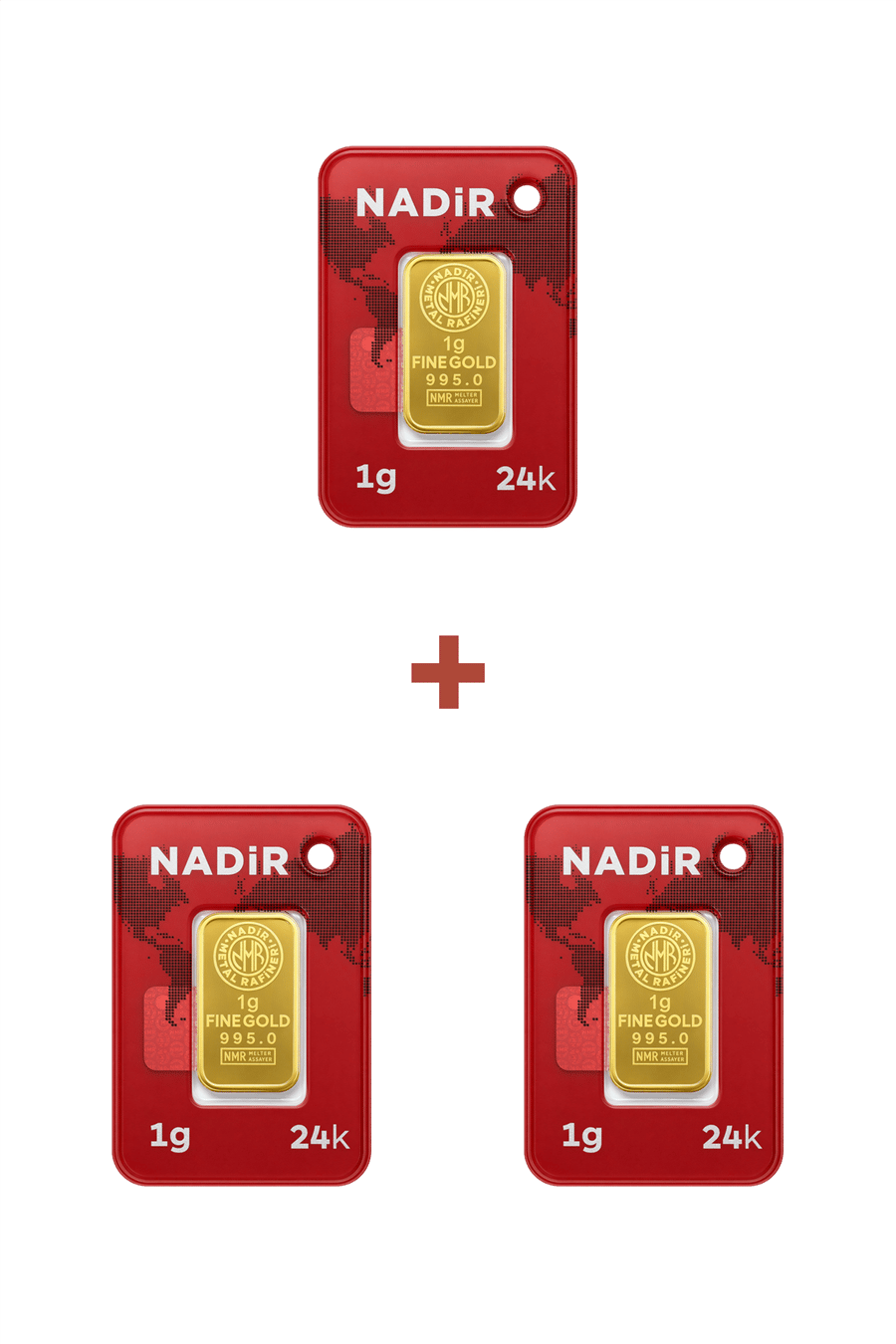 Nadir Gold 24 Ayar 3 Gram Külçe Altın (3 Adet 1 Gram Külçe Altın )