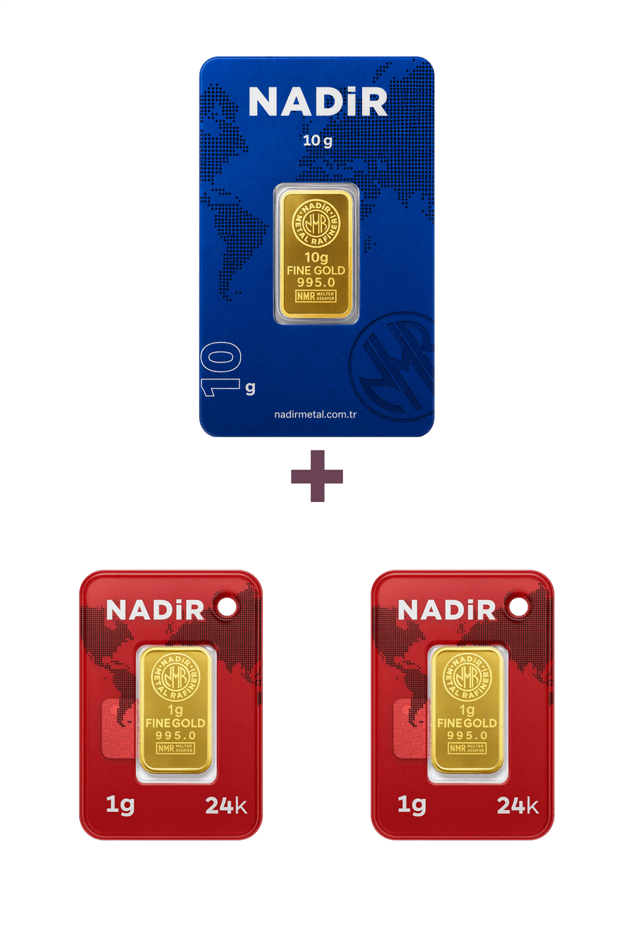 Nadir Gold 24 Ayar 12 Gram Külçe Altın (1 Adet 10 Gram Külçe Altın + 2 Adet 1 Gram Külçe Altın )