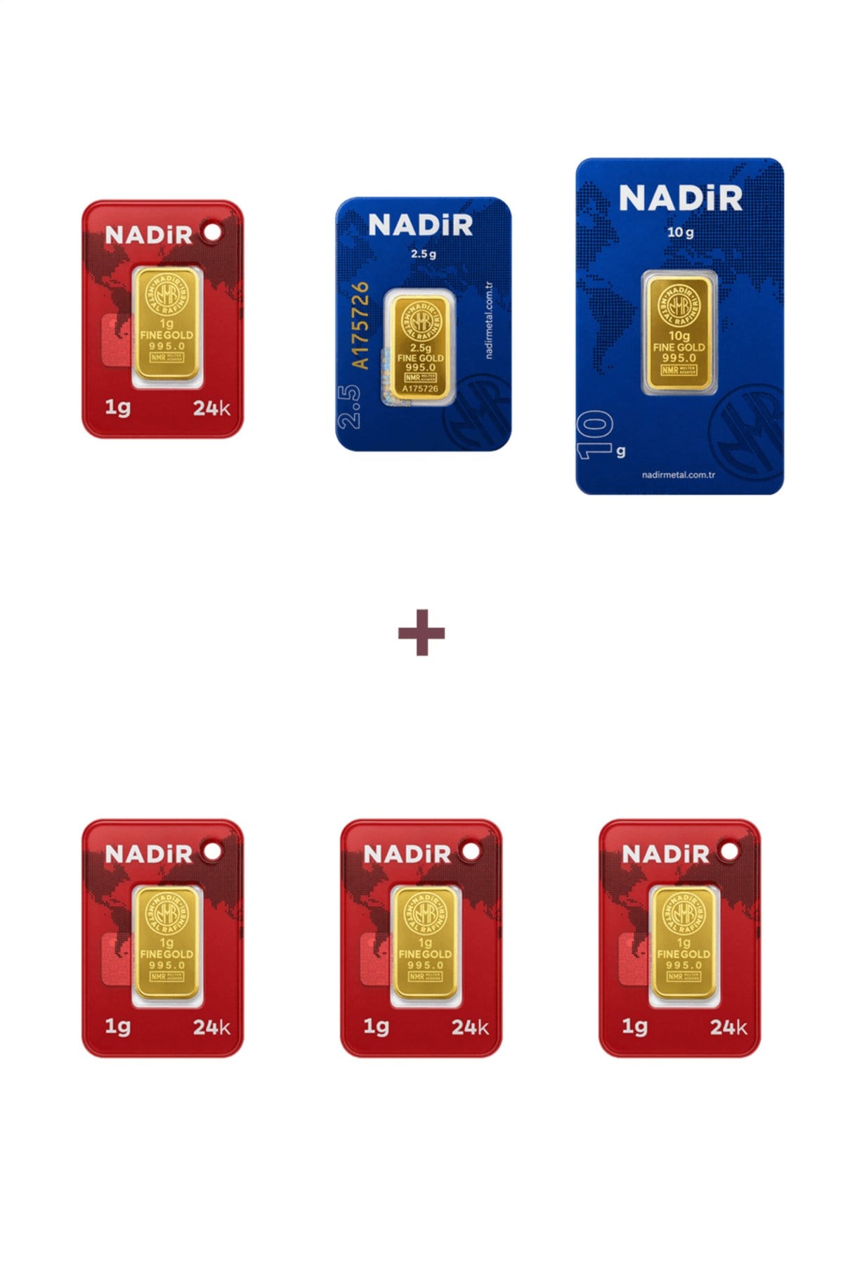 24 Ayar 16,5 Gram Külçe Altın (1 Adet 10 Gram Külçe Altın + 1 Adet 2,5 Gram Külçe Altın +