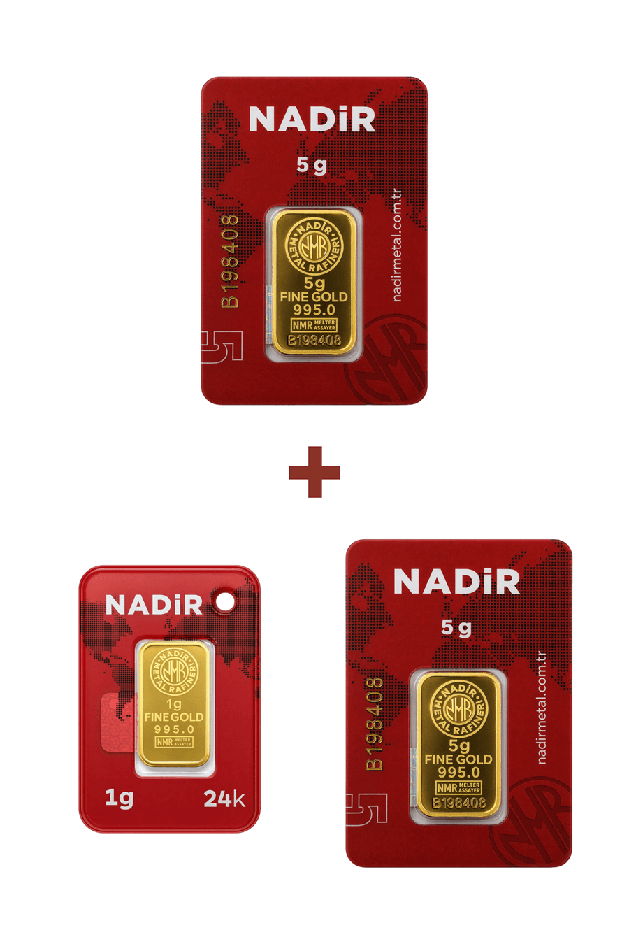 Nadir Gold 24 Ayar 11 Gram Külçe Altın (2 Adet 5 Gram Külçe Altın + 1 Adet 1 Gram Külçe Altın )