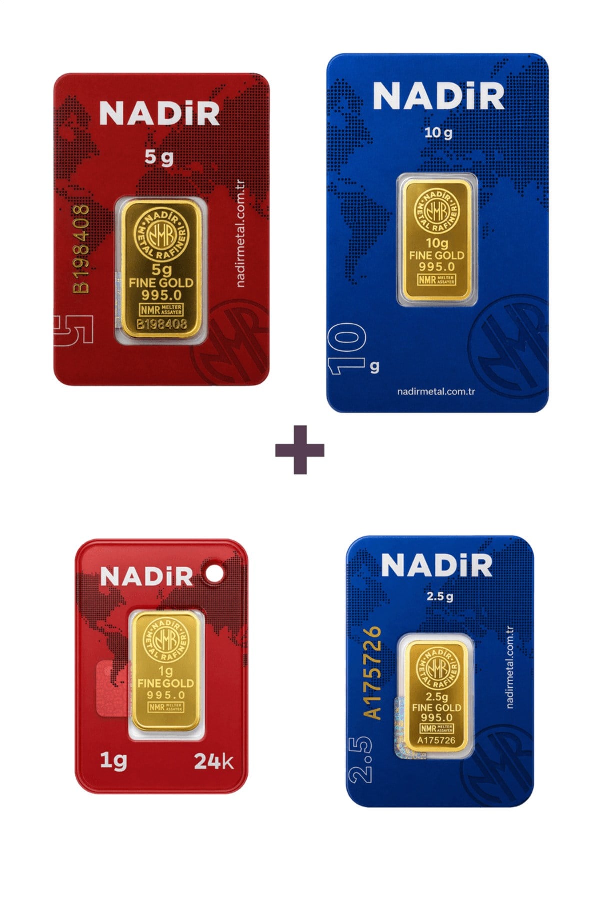 24 Ayar 18,5 Gram Külçe Altın (1 Adet 10 Gram Külçe Altın + 1 Adet 5 Gram Külçe Altın + 1
