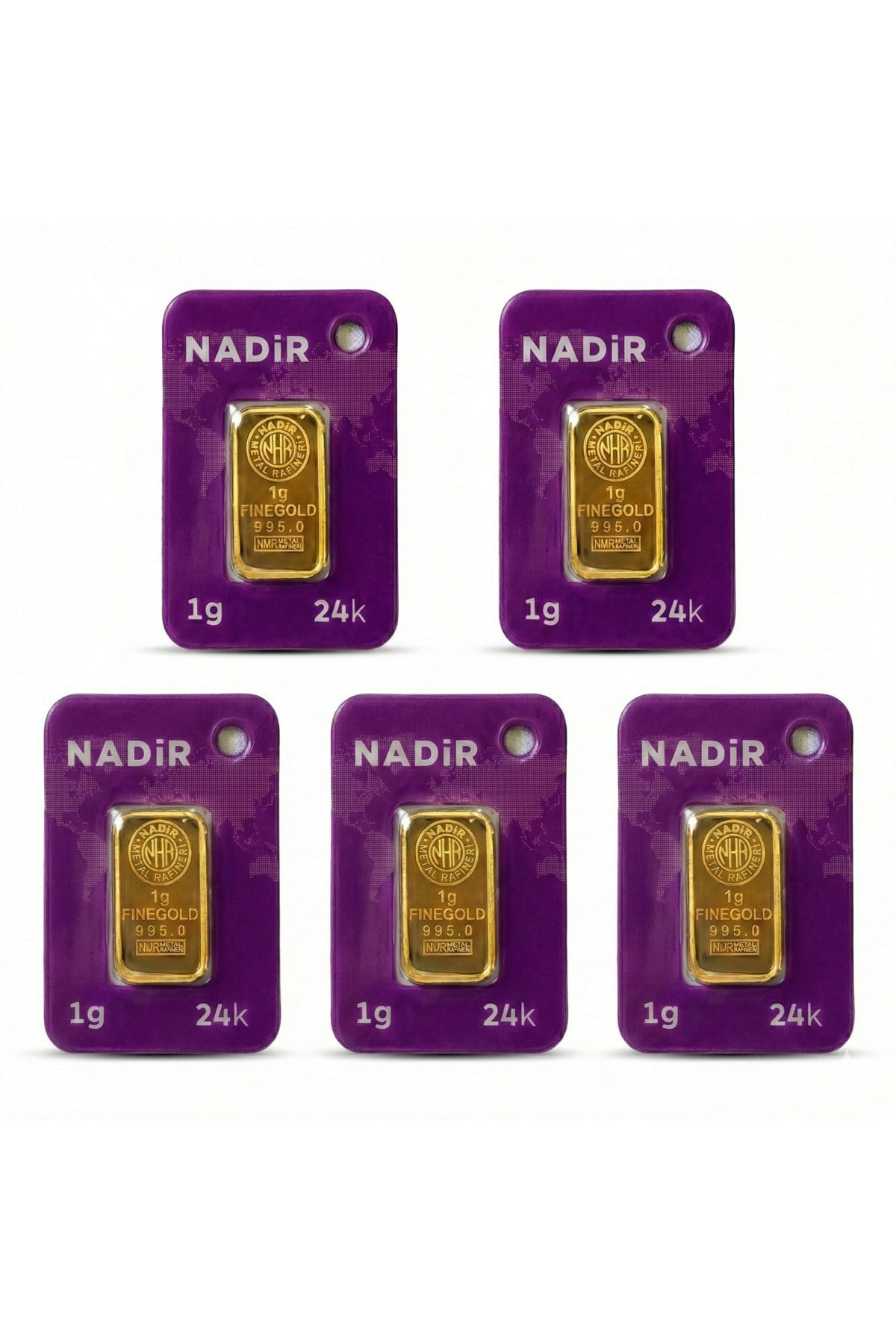 1 Gram Külçe Altın (5 adet) 995 Saflık Sertifikalı