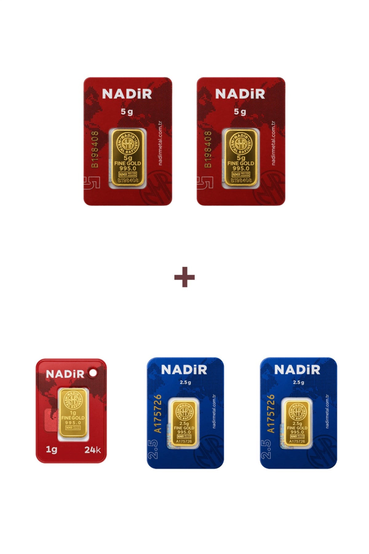 24 Ayar 16 Gram Altın (2 Ad 5 Gram Altın + 2 Ad 2,5 Gram Altın + 1 Ad 1 Gram Altın )
