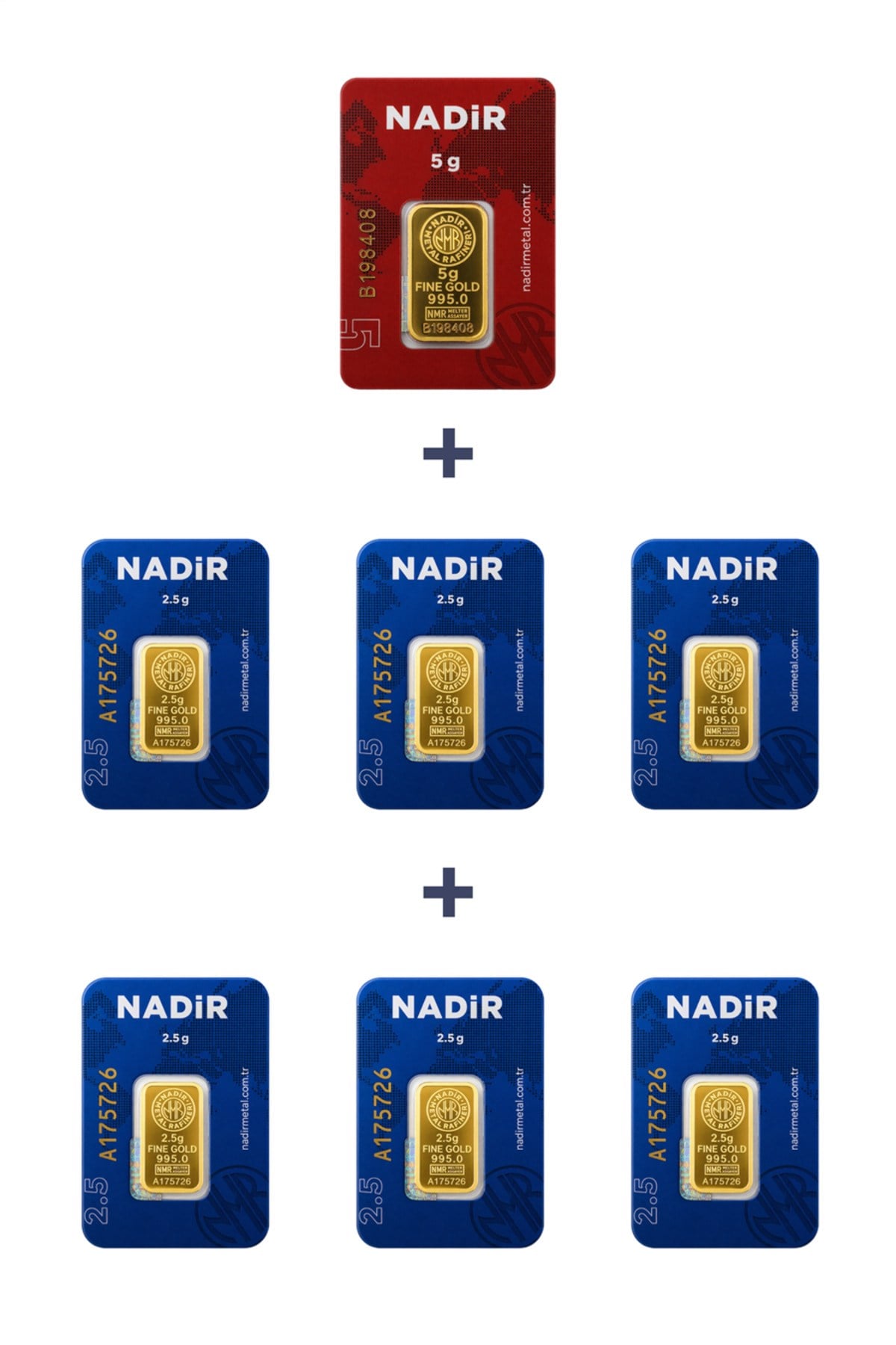 24 Ayar 20 Gram Külçe Altın (1 Adet 5 Gram Külçe Altın + 6 Adet 2,5 Gram Külçe Altın )