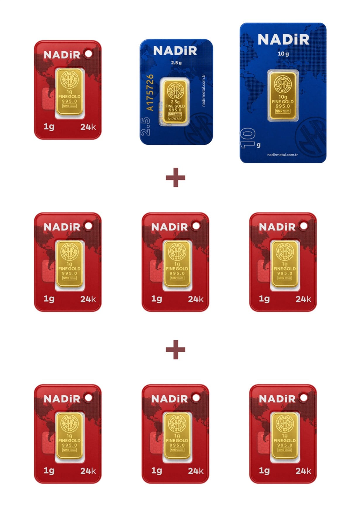 24 Ayar 19,5 Gram Altın (1 Ad 10 Gram Altın + 1 Ad 2,5 Gram Altın + 7 Ad 1 Gram Altın )