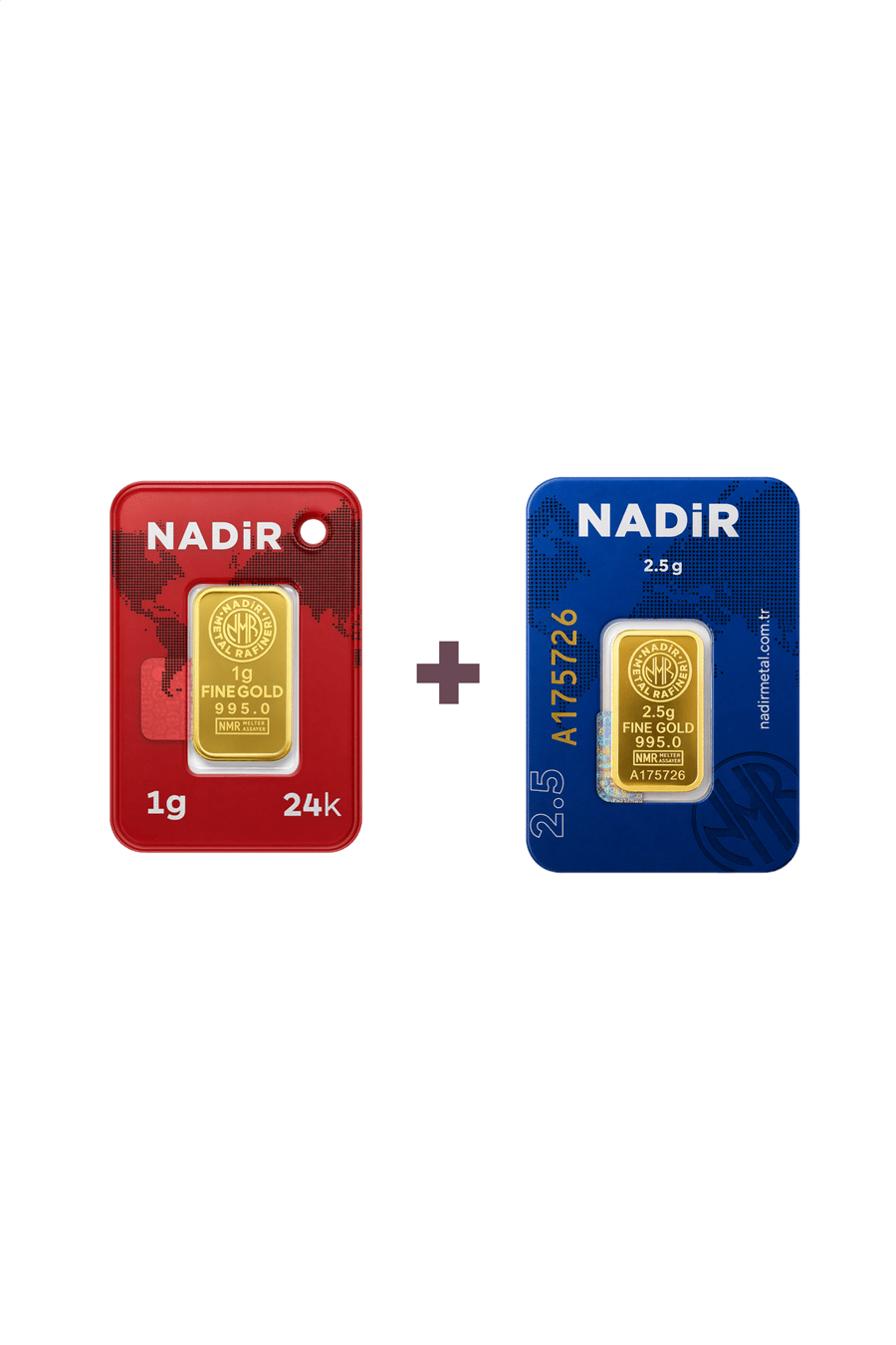 Nadir Gold 24 Ayar 3,5 Gram Külçe Altın (1 Adet 2,5 Gram Külçe Altın + 1 Adet 1 Gram Külçe Altın )