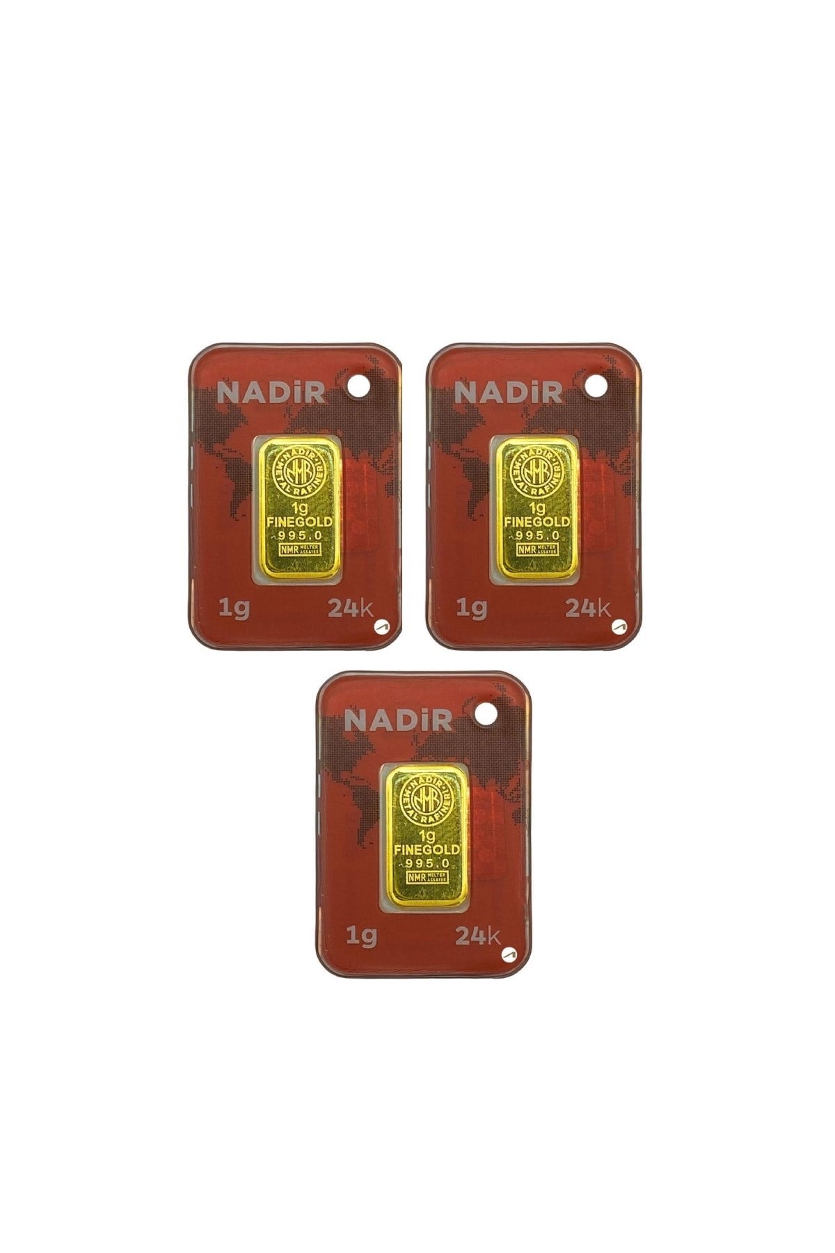 NadirGold 1 Gram Külçe Altın (3 adet) 995 Saflık Sertifikalı – Dikdörtgen