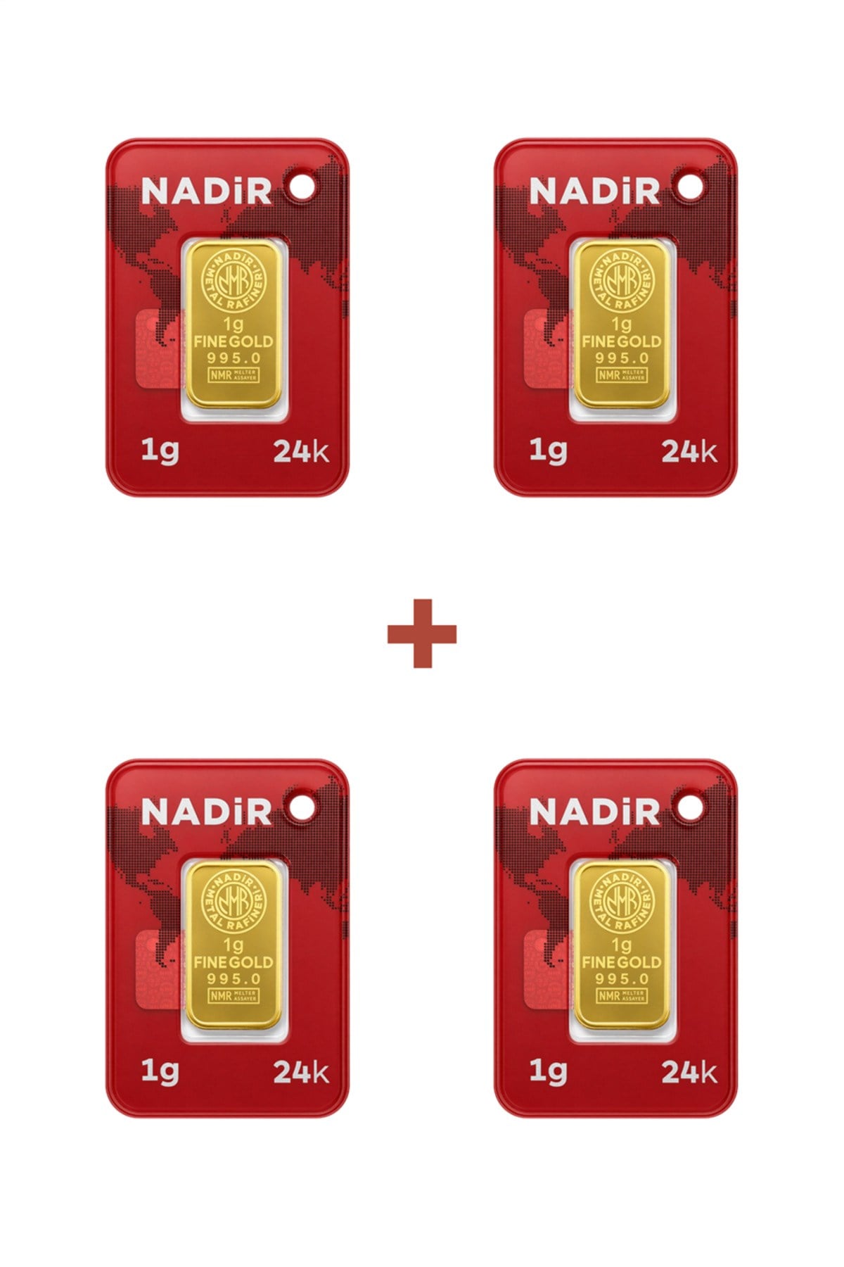 24 Ayar 4 Gram Külçe Altın (4 Adet 1 Gram Külçe Altın )