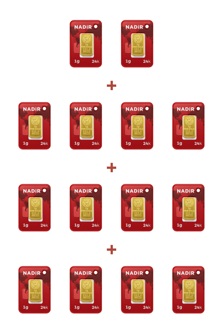 Nadir Gold 24 Ayar 14 Gram Külçe Altın (14 Adet 1 Gram Külçe Altın )