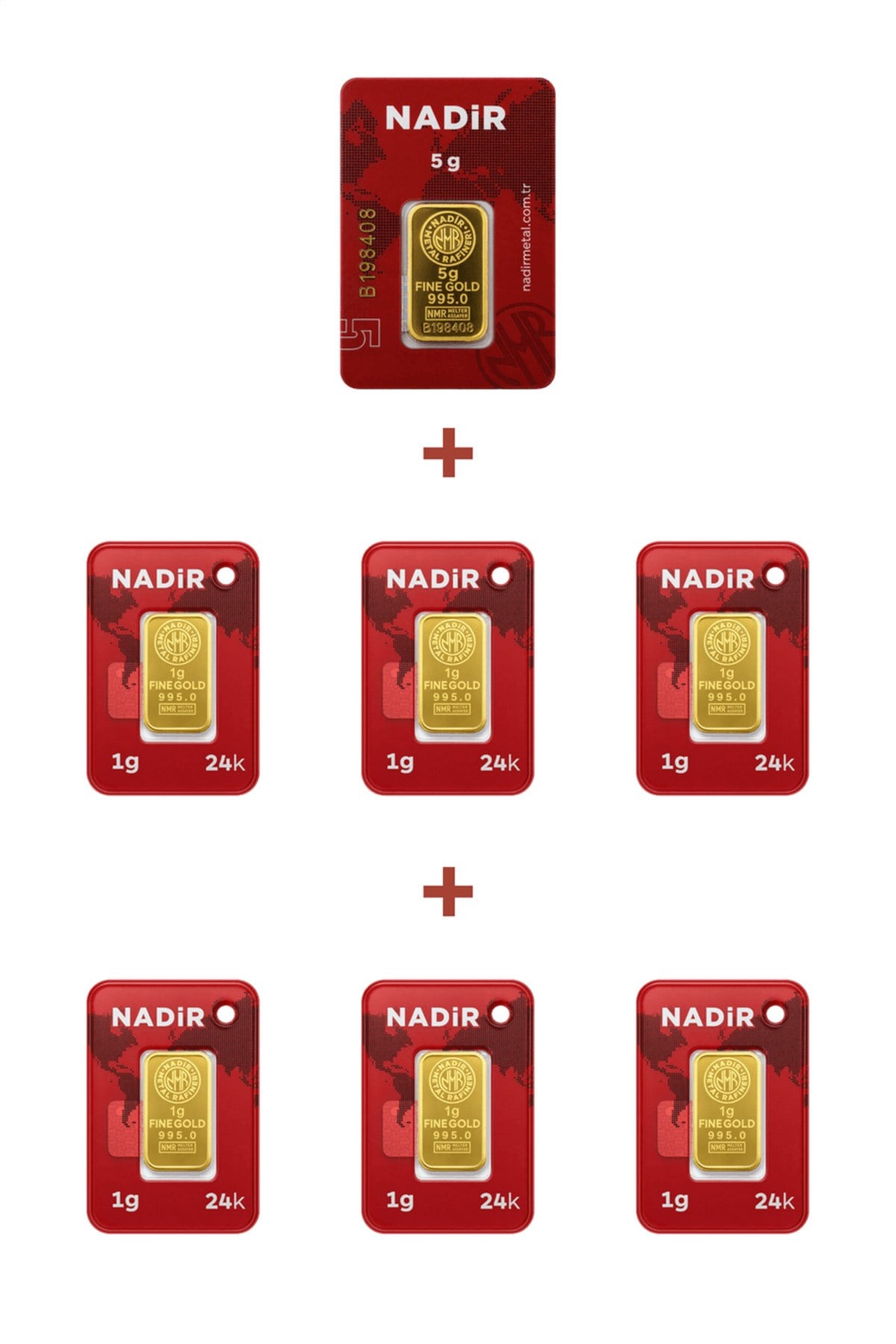 24 Ayar 11 Gram Külçe Altın (1 Adet 5 Gram Külçe Altın + 6 Adet 1 Gram Külçe Altın )