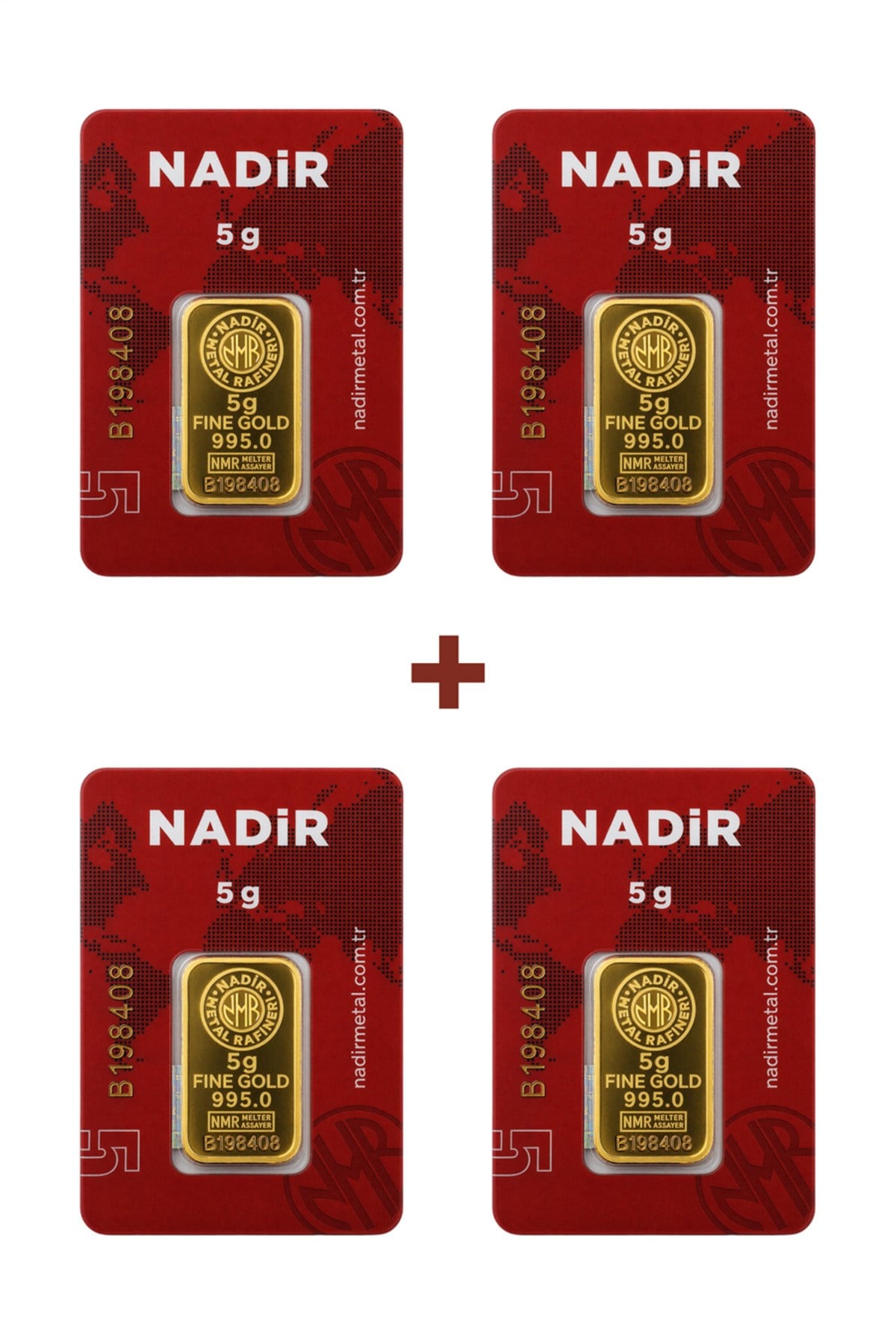 24 Ayar 20 Gram Külçe Altın (4 Adet 5 Gram Külçe Altın )
