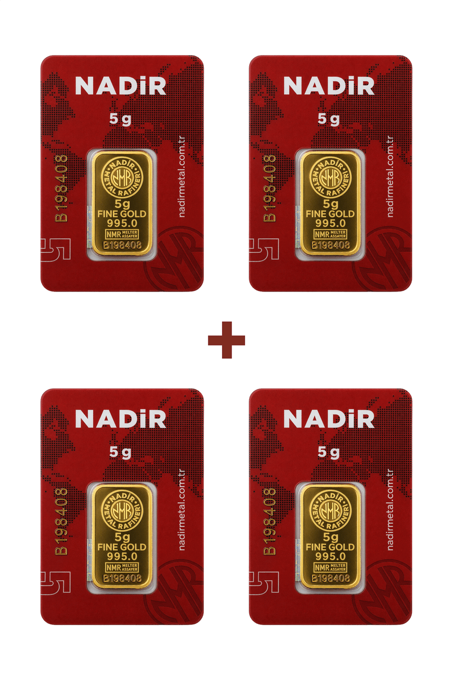 Nadir Gold 24 Ayar 20 Gram Külçe Altın (4 Adet 5 Gram Külçe Altın )