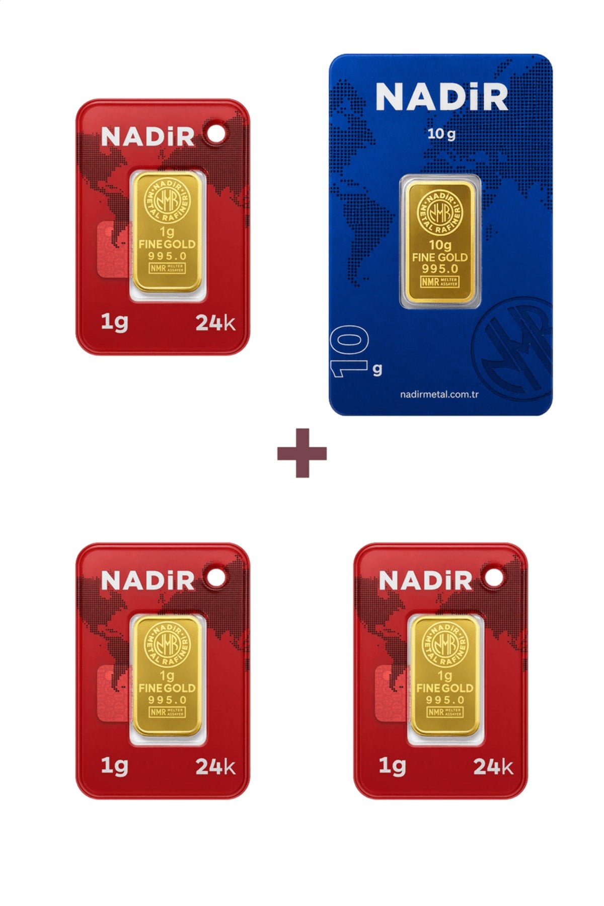 24 Ayar 13 Gram Külçe Altın (1 Adet 10 Gram Külçe Altın + 3 Adet 1 Gram Külçe Altın )