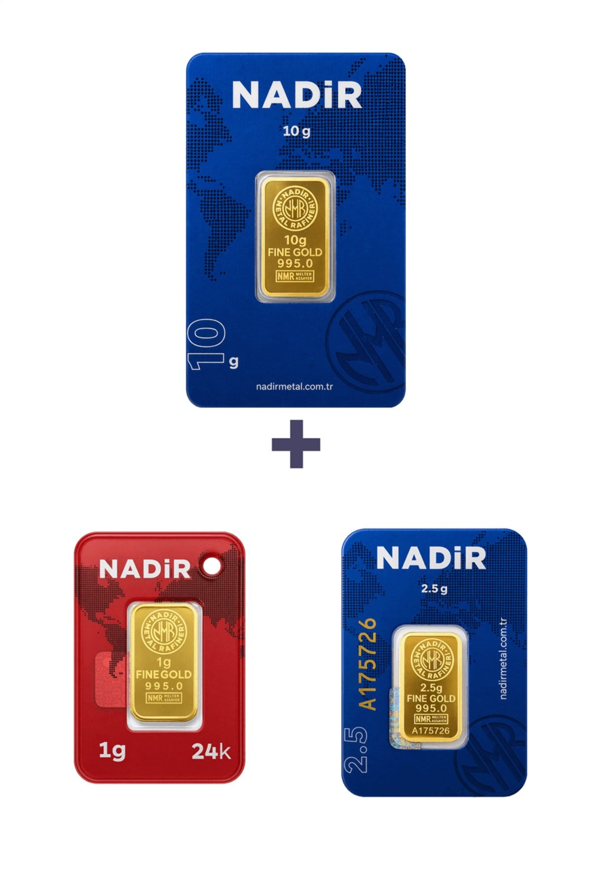 24 Ayar 13,5 Gram Külçe Altın (1 Adet 10 Gram Külçe Altın + 1 Adet 2,5 Gram Külçe Altın +