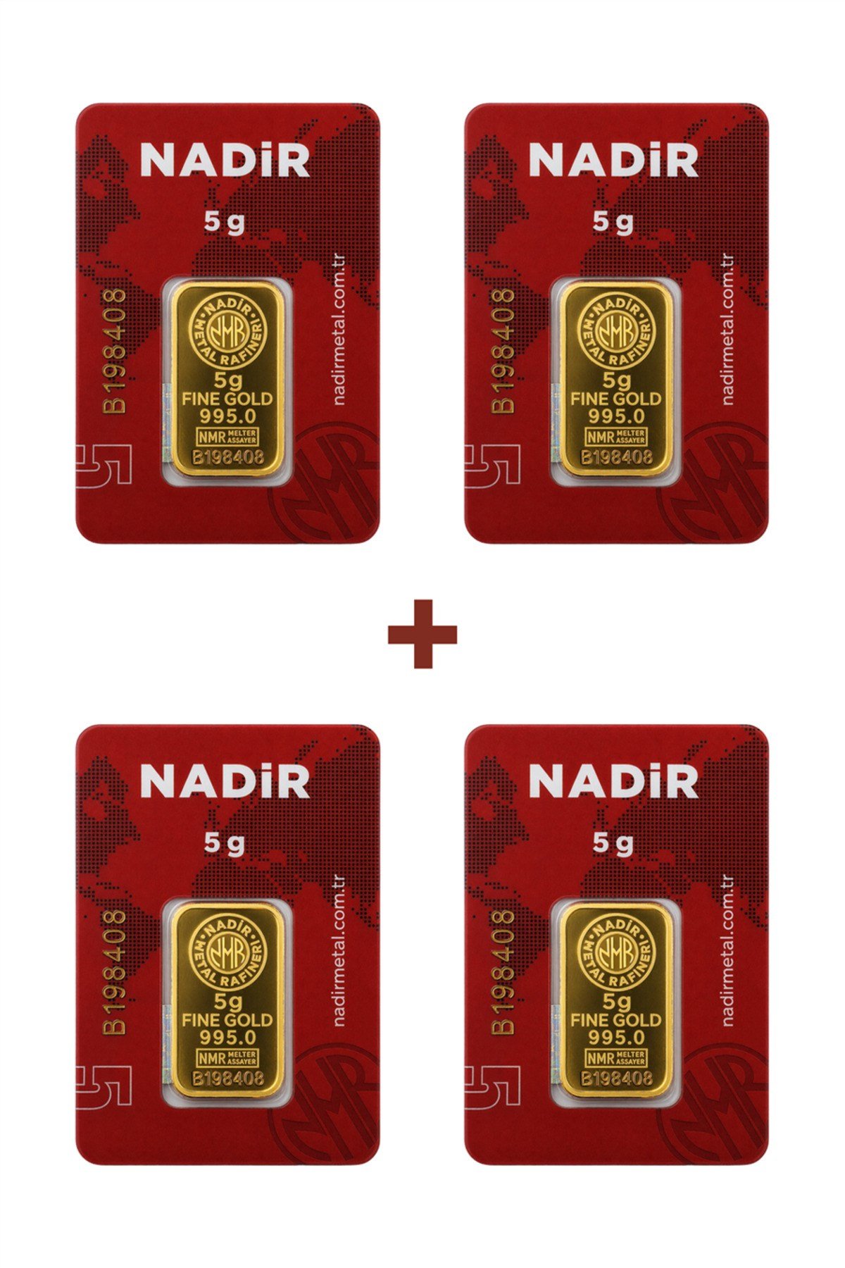 24 Ayar 20 Gram Külçe Altın (4 Adet 5 Gram Külçe Altın )