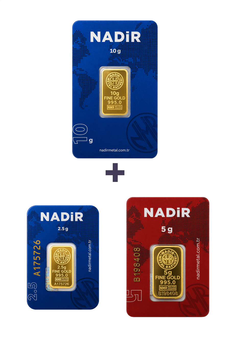 Nadir Gold 24 Ayar 17,5 Gram Altın (1 Ad 10 Gram Altın + 1 Ad 5 Gram Altın + 1 Ad 2,5 Gram Altın )