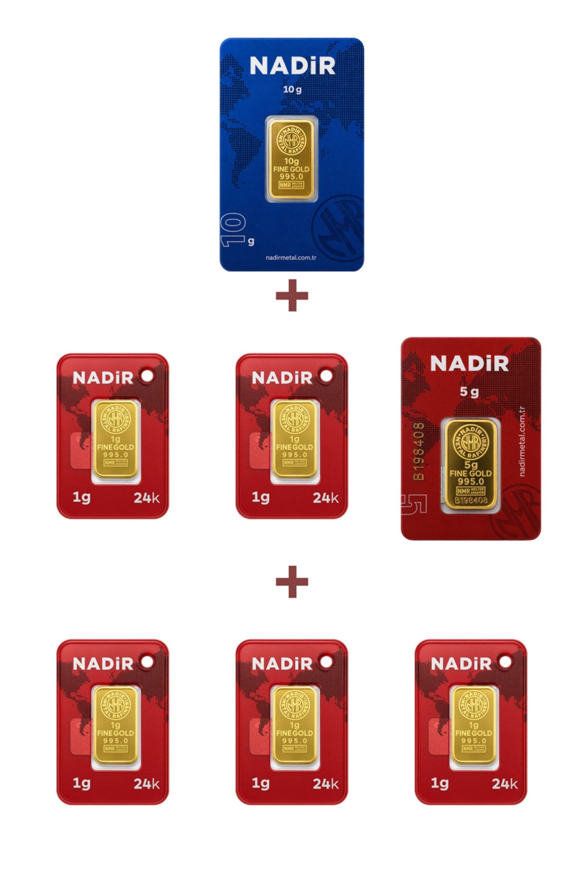 24 Ayar 20 Gram Altın (1 Ad 10 Gram Altın + 1 Ad 5 Gram Altın + 5 Ad 1 Gram Altın )