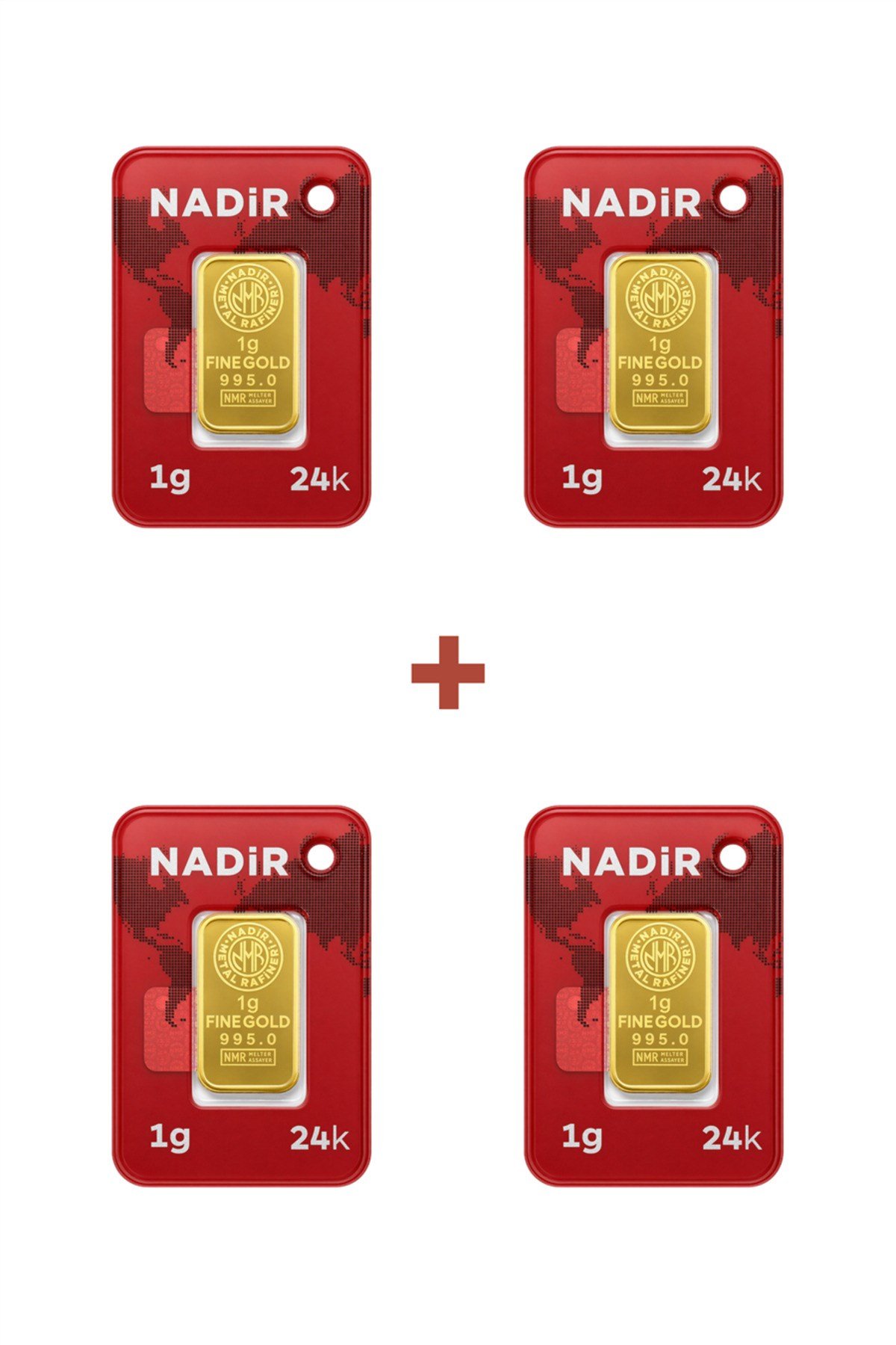 24 Ayar 4 Gram Külçe Altın (4 Adet 1 Gram Külçe Altın )