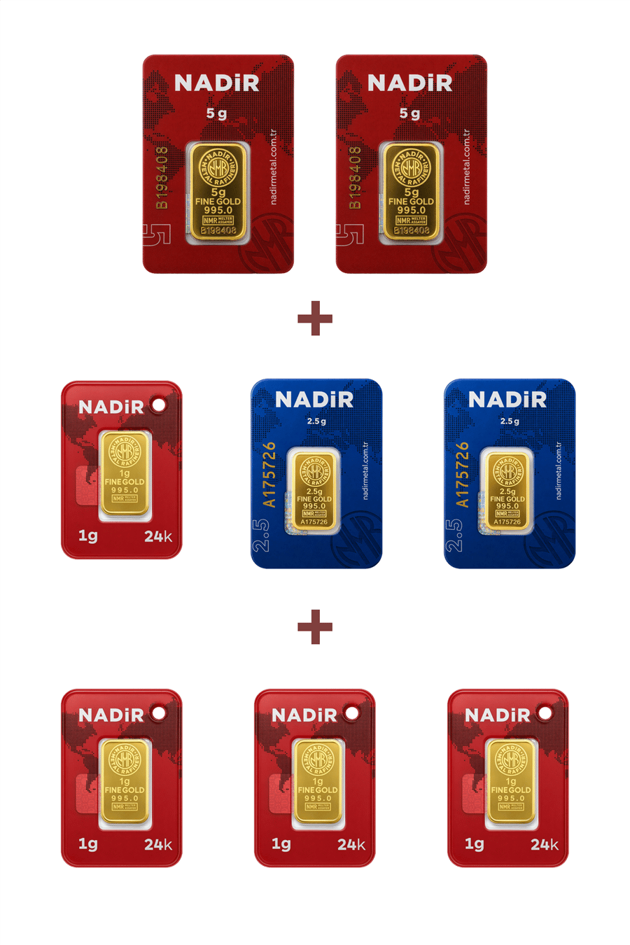Nadir Gold 24 Ayar 19 Gram Altın (2 Ad 5 Gram Altın + 2 Ad 2,5 Gram Altın + 4 Ad 1 Gram Altın )