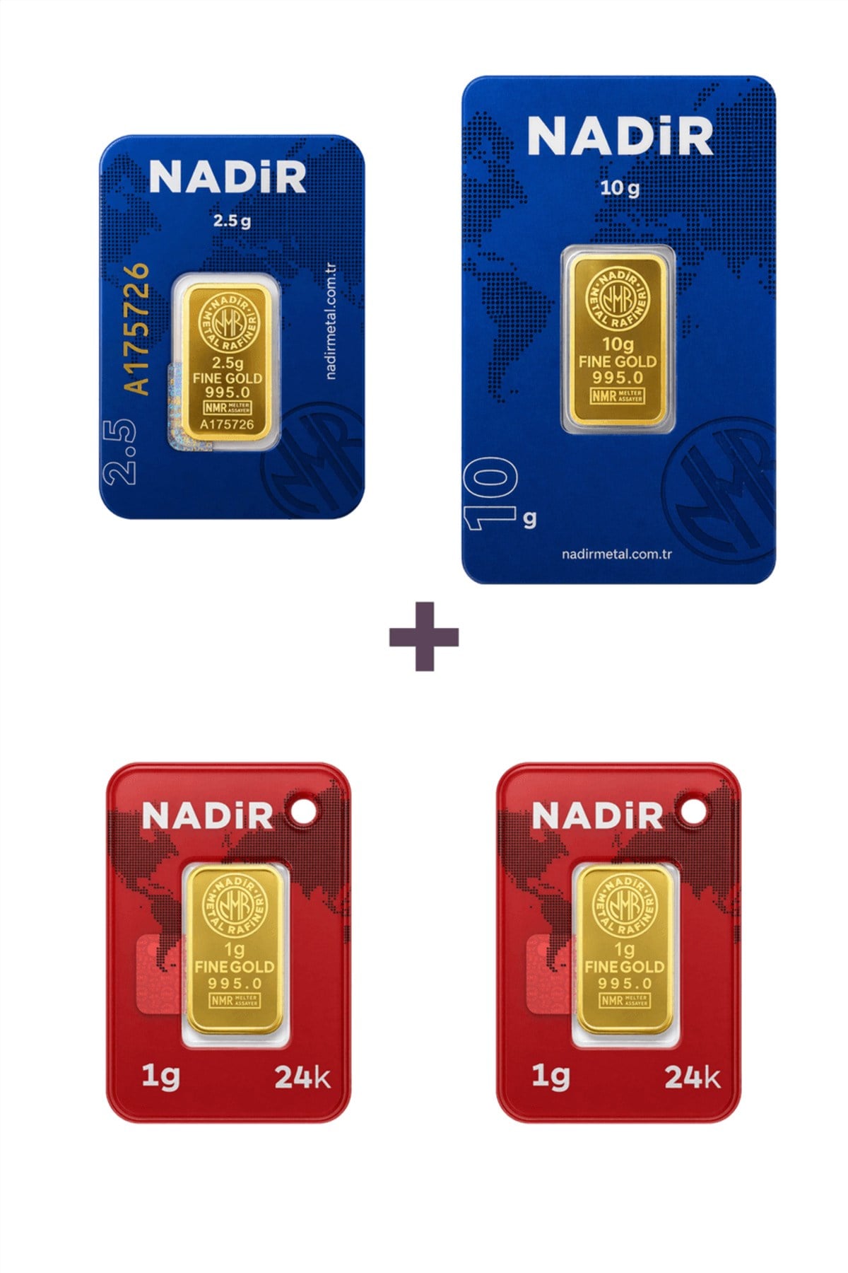 24 Ayar 14,5 Gram Külçe Altın (1 Adet 10 Gram Külçe Altın + 1 Adet 2,5 Gram Külçe Altın +