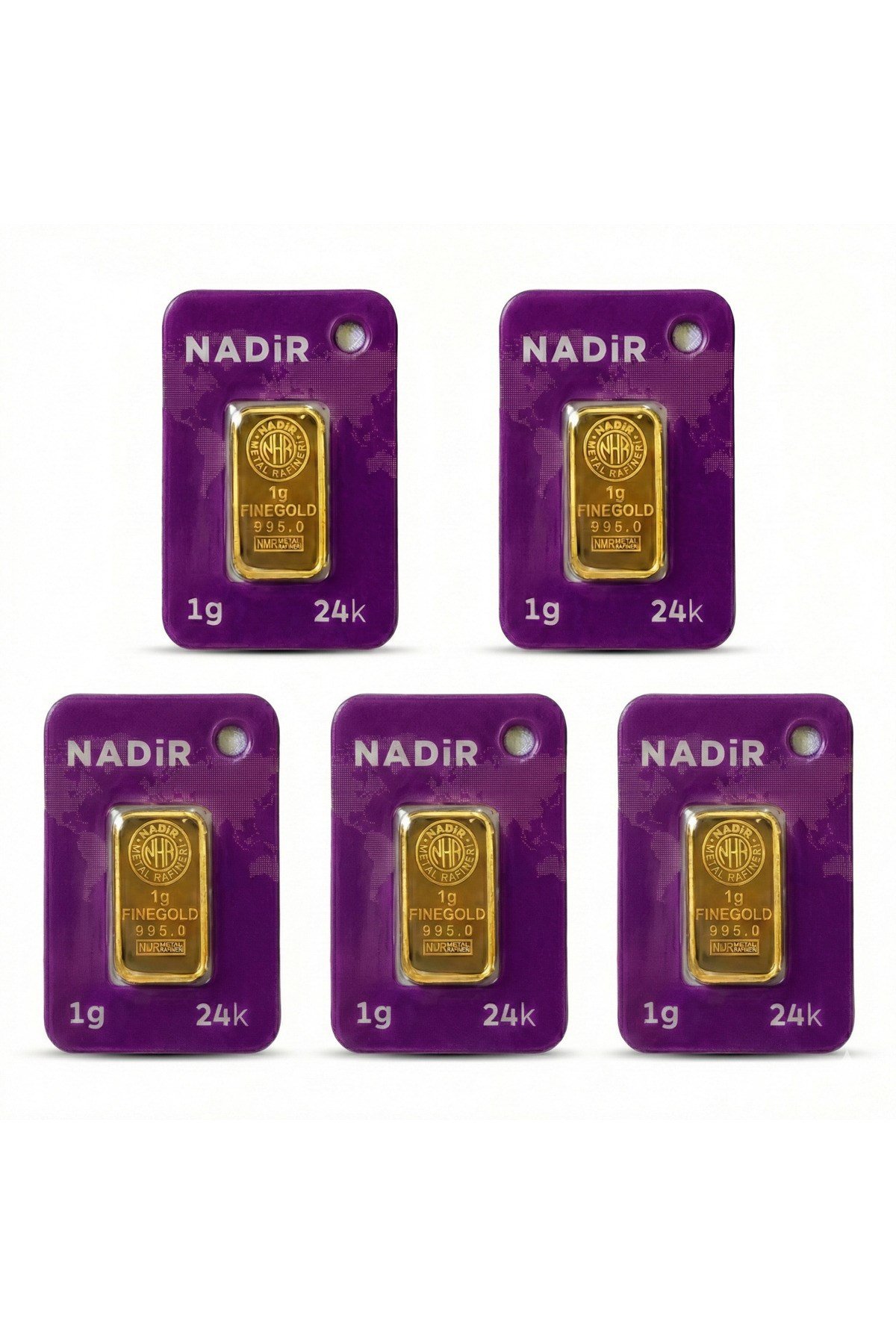 1 Gram Külçe Altın (5 adet) 995 Saflık Sertifikalı