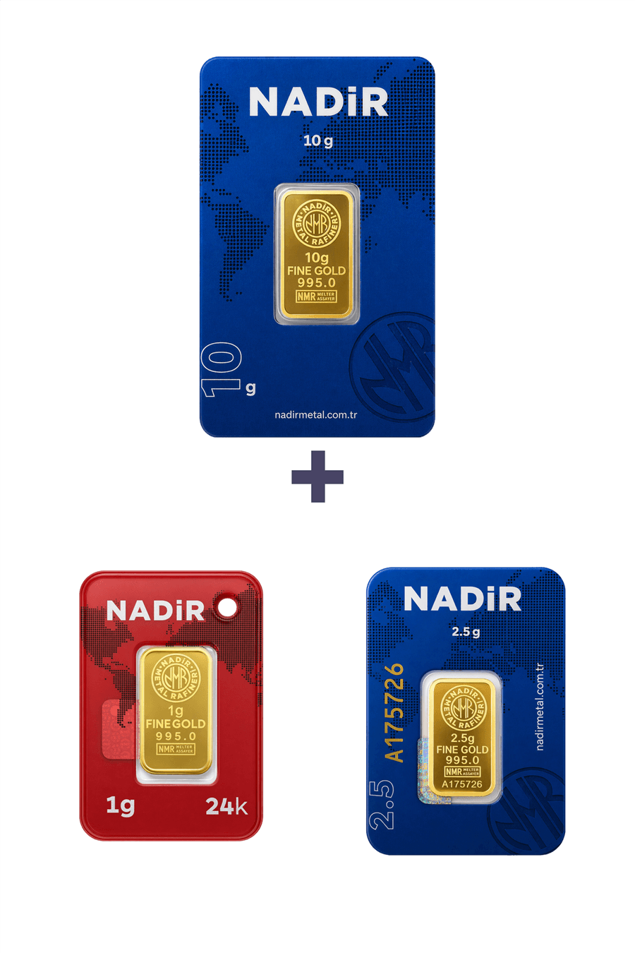 Nadir Gold 24 Ayar 13,5 Gram Altın (1 Ad 10 Gram Altın + 1 Ad 2,5 Gram Altın + 1 Ad 1 Gram Altın )