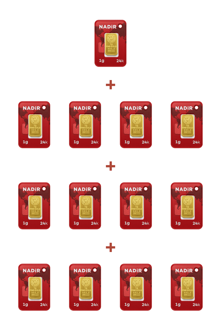 Nadir Gold 24 Ayar 13 Gram Külçe Altın (13 Adet 1 Gram Külçe Altın )