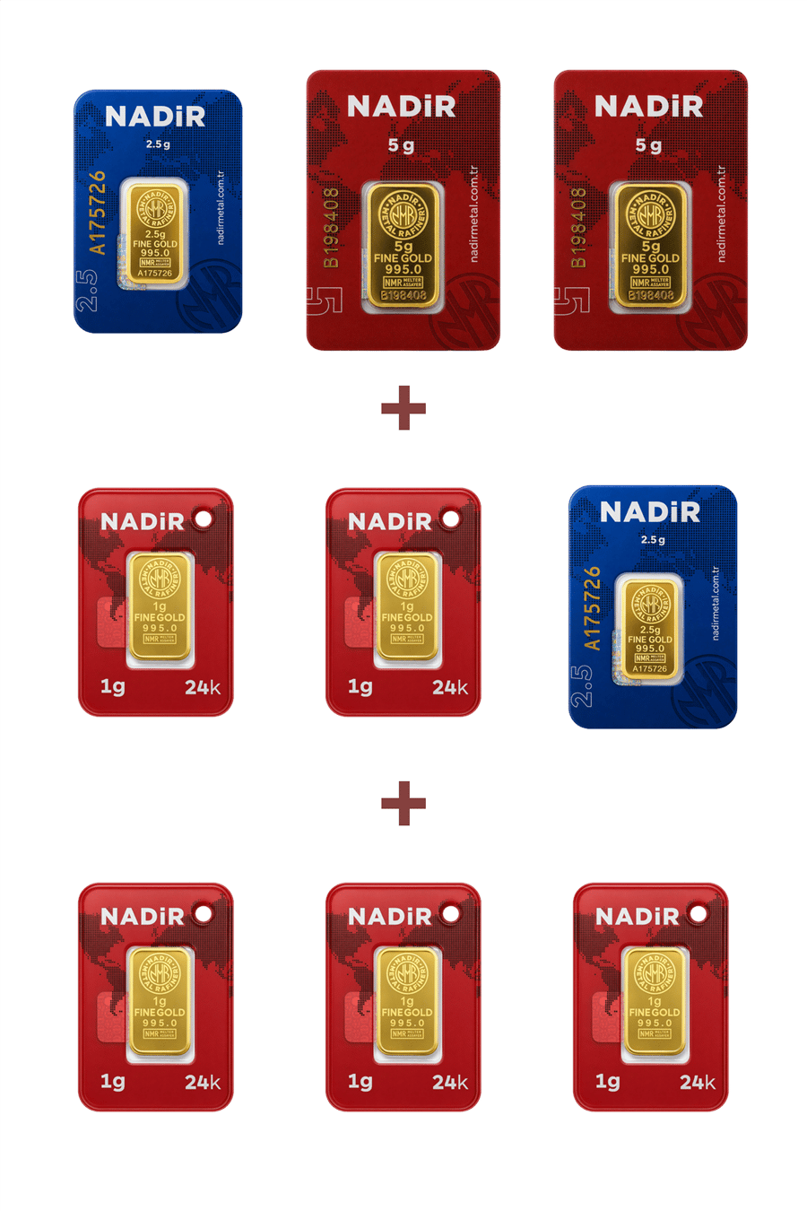 Nadir Gold 24 Ayar 20 Gram Altın (2 Ad 5 Gram Altın + 2 Ad 2,5 Gram Altın + 5 Ad 1 Gram Altın )