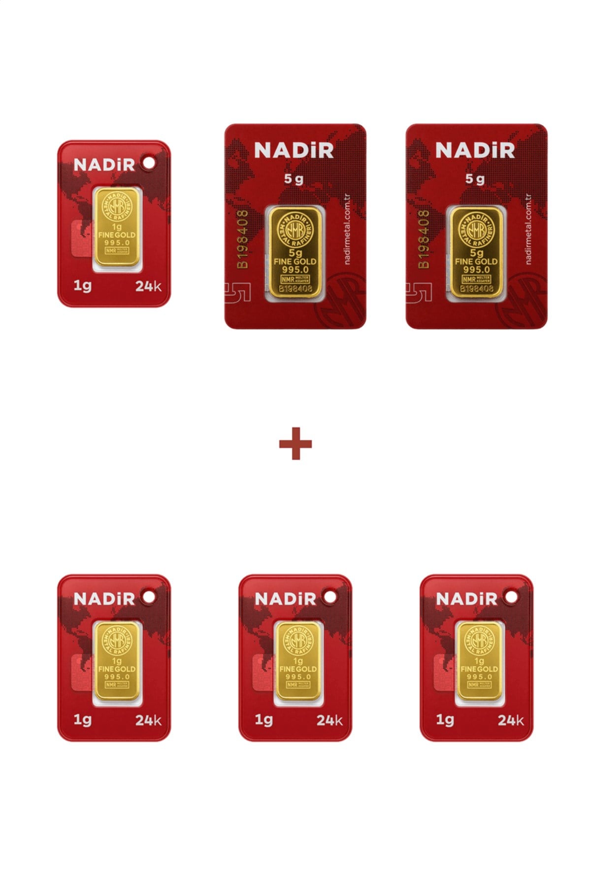 24 Ayar 14 Gram Külçe Altın (2 Adet 5 Gram Külçe Altın + 4 Adet 1 Gram Külçe Altın )