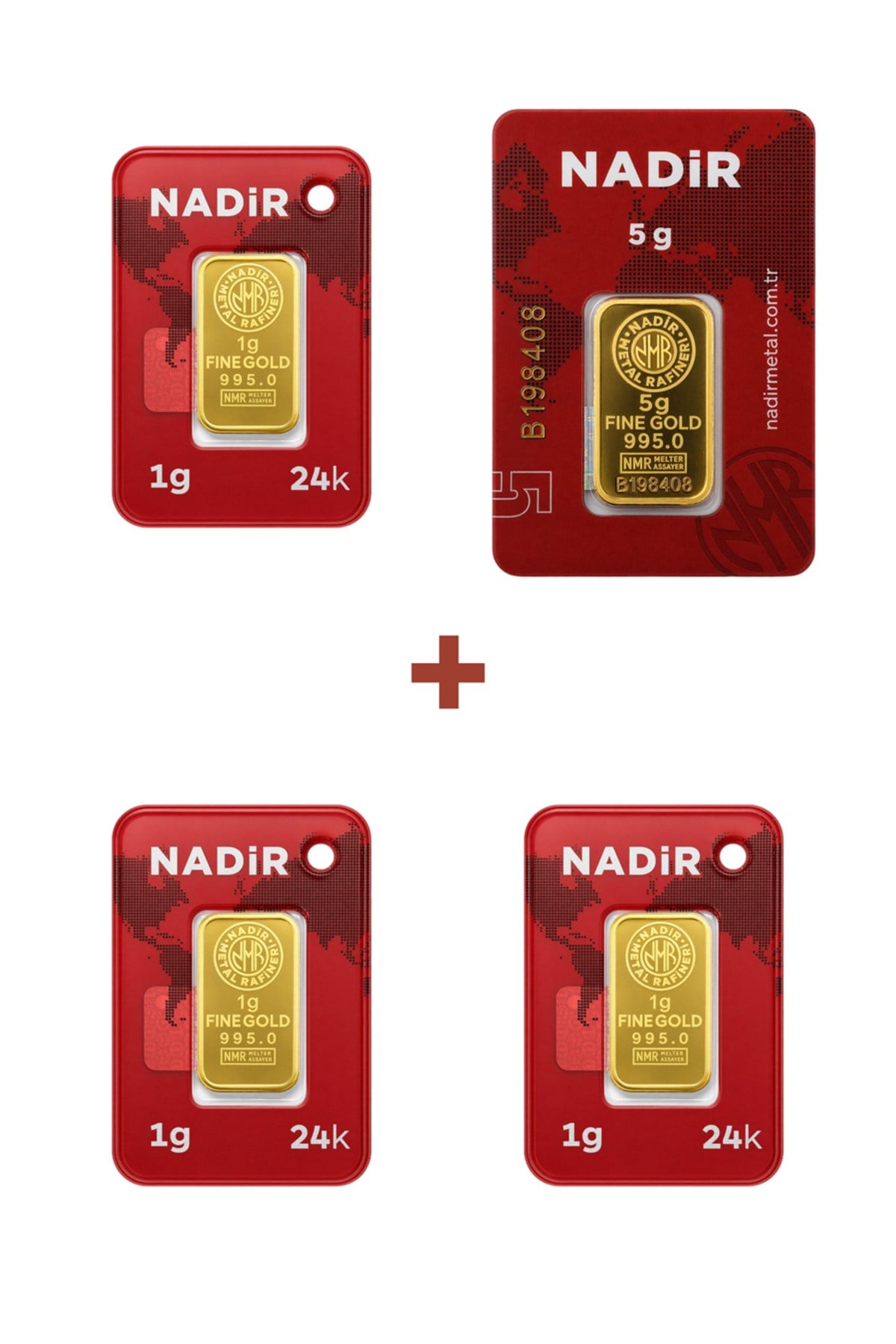 24 Ayar 8 Gram Külçe Altın (1 Adet 5 Gram Külçe Altın + 3 Adet 1 Gram Külçe Altın )