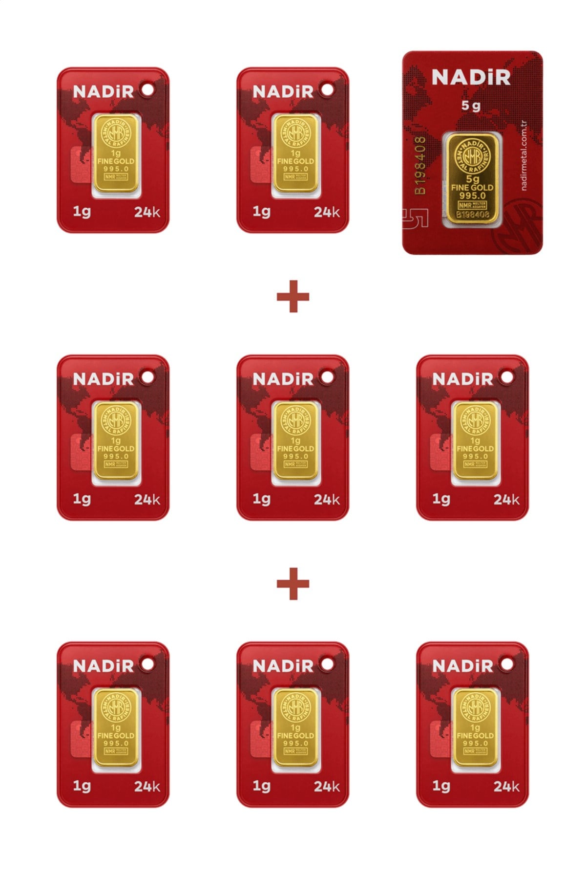 24 Ayar 13 Gram Külçe Altın (1 Adet 5 Gram Külçe Altın + 8 Adet 1 Gram Külçe Altın )