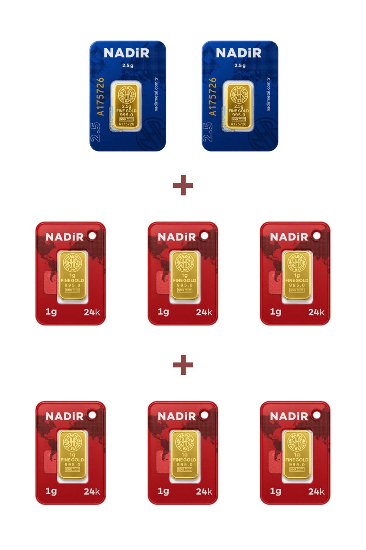 24 Ayar 11 Gram Külçe Altın (2 Adet 2,5 Gram Külçe Altın + 6 Adet 1 Gram Külçe Altın )