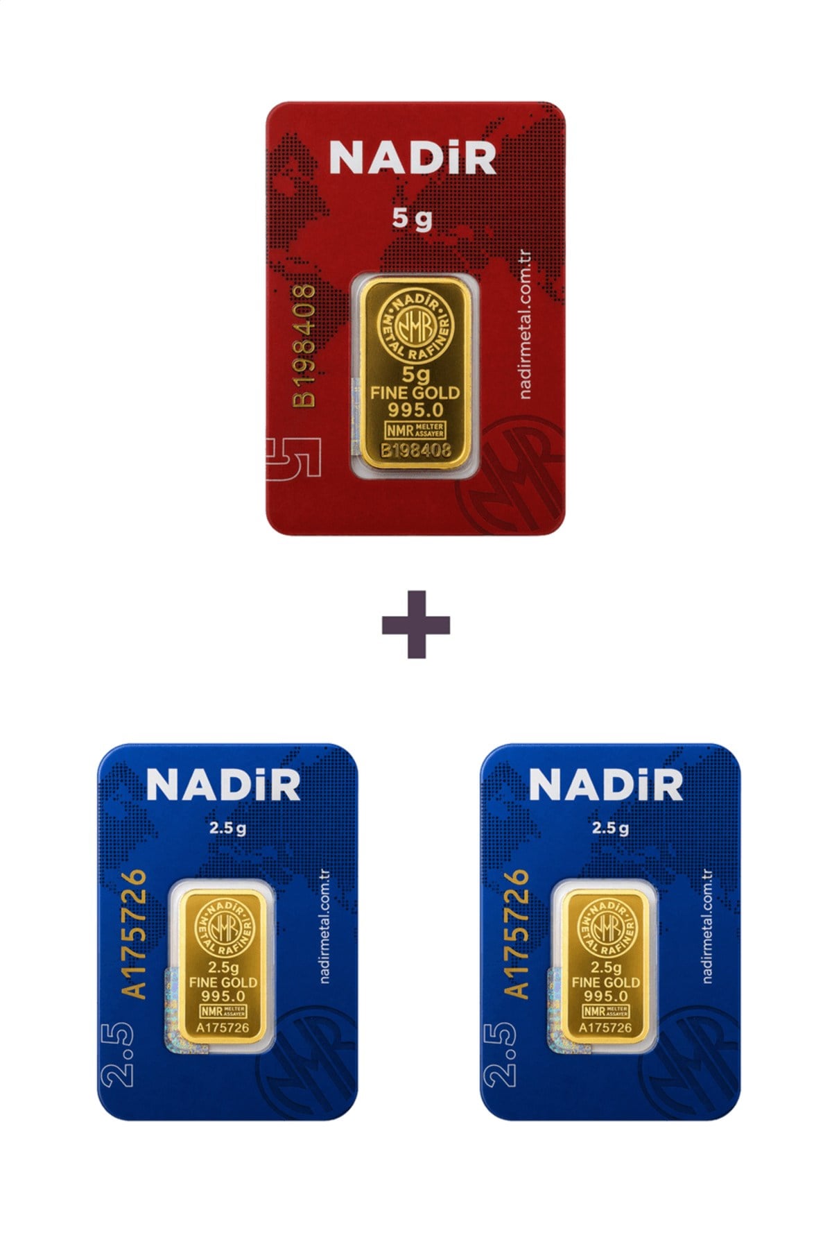 24 Ayar 10 Gram Külçe Altın (1 Adet 5 Gram Külçe Altın + 2 Adet 2,5 Gram Külçe Altın )