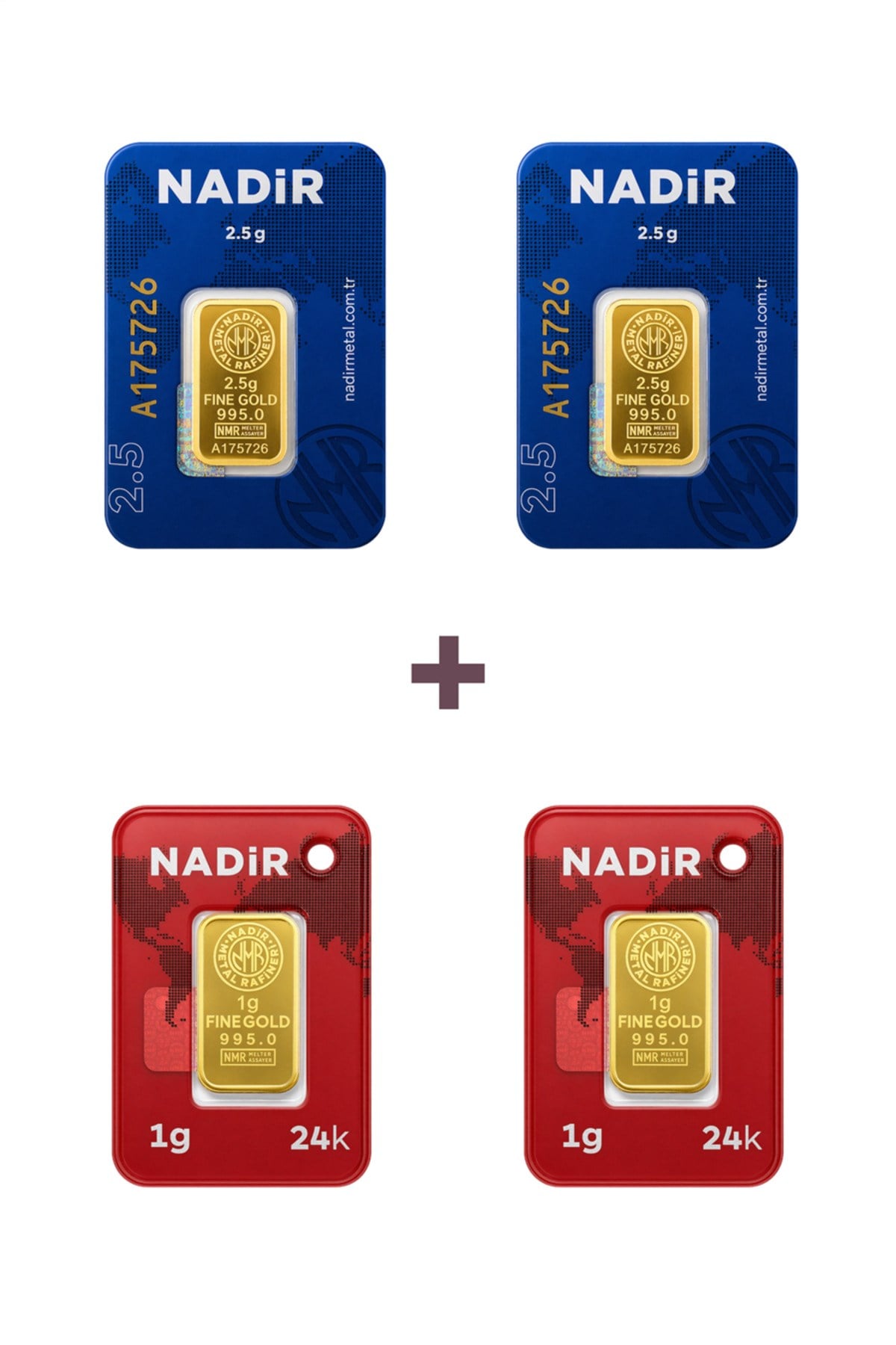 24 Ayar 7 Gram Külçe Altın (2 Adet 2,5 Gram Külçe Altın + 2 Adet 1 Gram Külçe Altın )