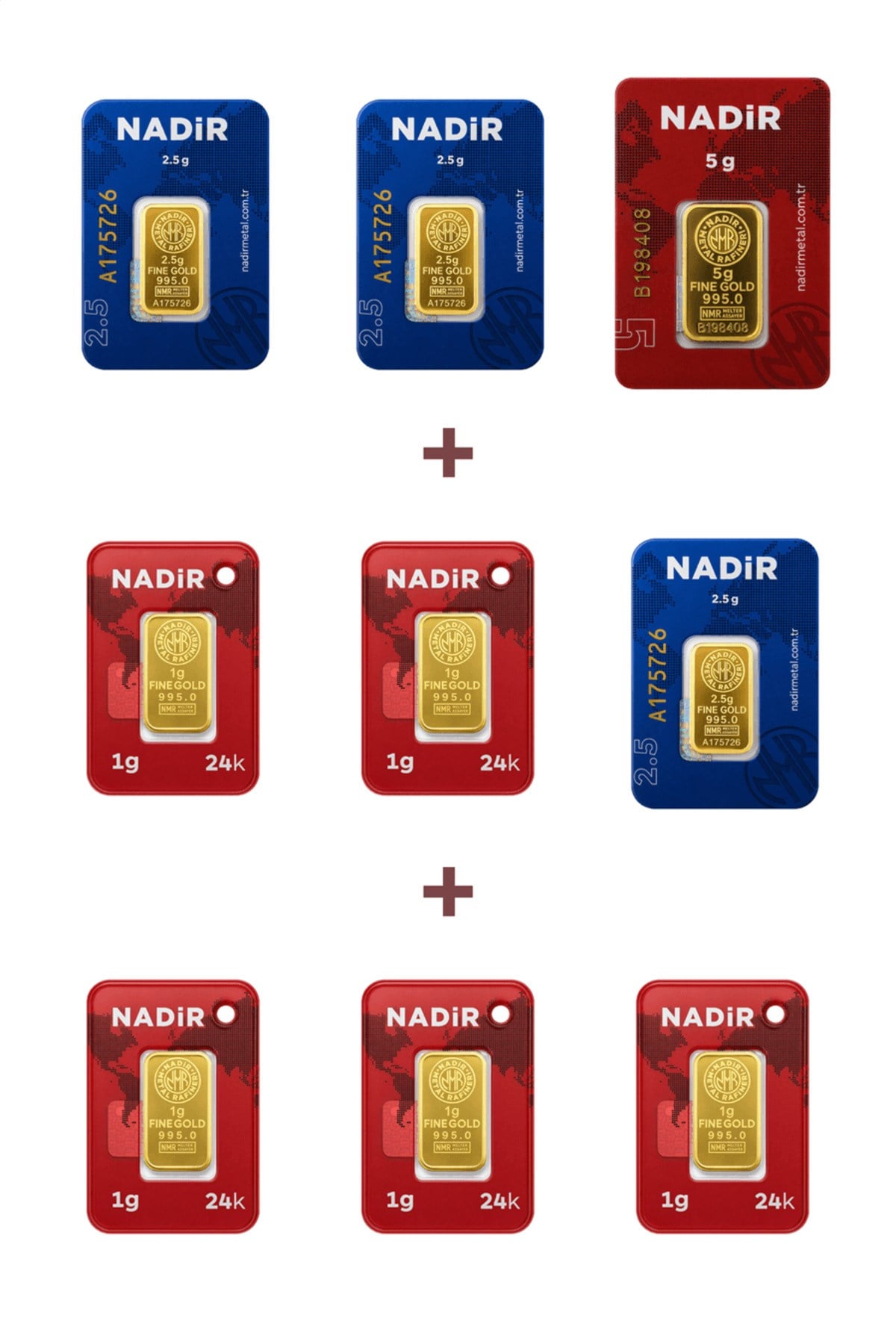 24 Ayar 17,5 Gram Altın (1 Ad 5 Gram Altın + 3 Ad 2,5 Gram Altın + 5 Ad 1 Gram Altın )