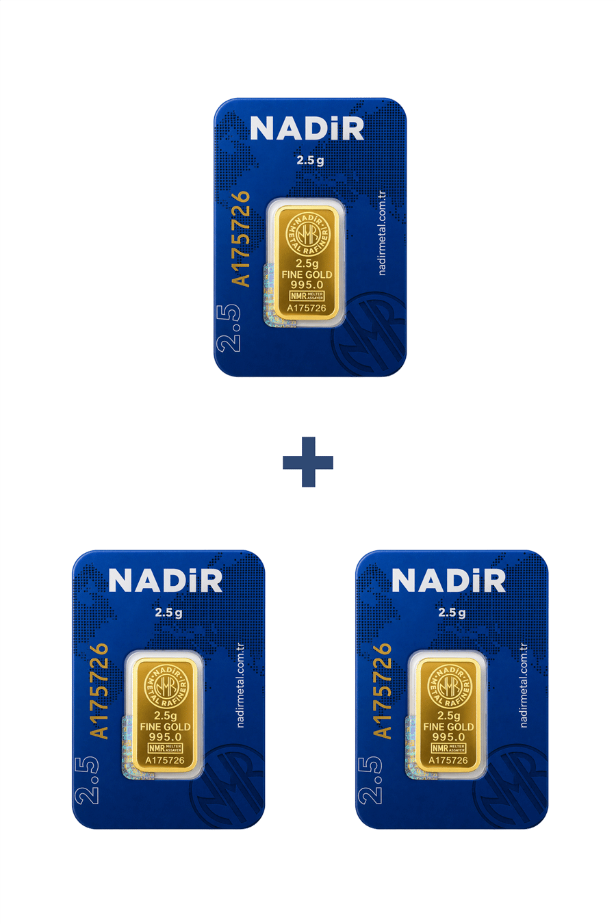 Nadir Gold 24 Ayar 7,5 Gram Külçe Altın (3 Adet 2,5 Gram Külçe Altın )
