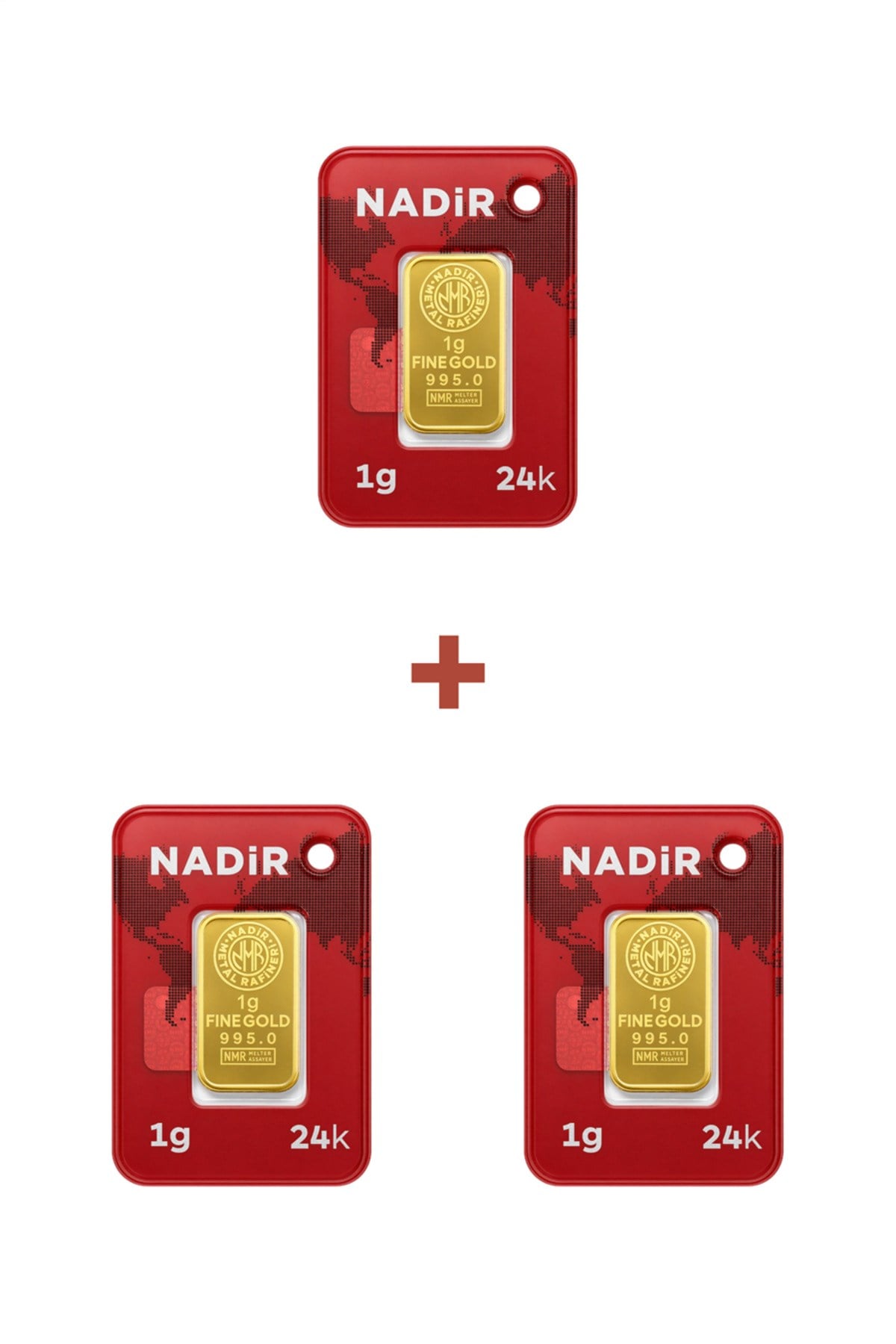 24 Ayar 3 Gram Külçe Altın (3 Adet 1 Gram Külçe Altın )