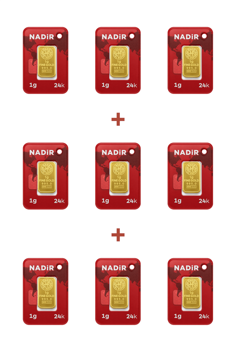 Nadir Gold 24 Ayar 9 Gram Külçe Altın (9 Adet 1 Gram Külçe Altın )
