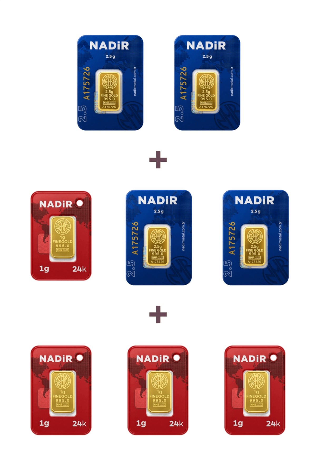 24 Ayar 14 Gram Külçe Altın (4 Adet 2,5 Gram Külçe Altın + 4 Adet 1 Gram Külçe Altın )