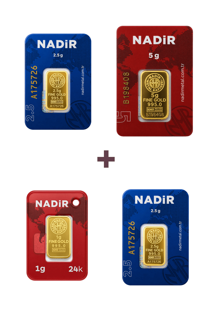 Nadir Gold 24 Ayar 11 Gram Altın (1 Ad 5 Gram Altın + 2 Ad 2,5 Gram Altın + 1 Ad 1 Gram Altın )