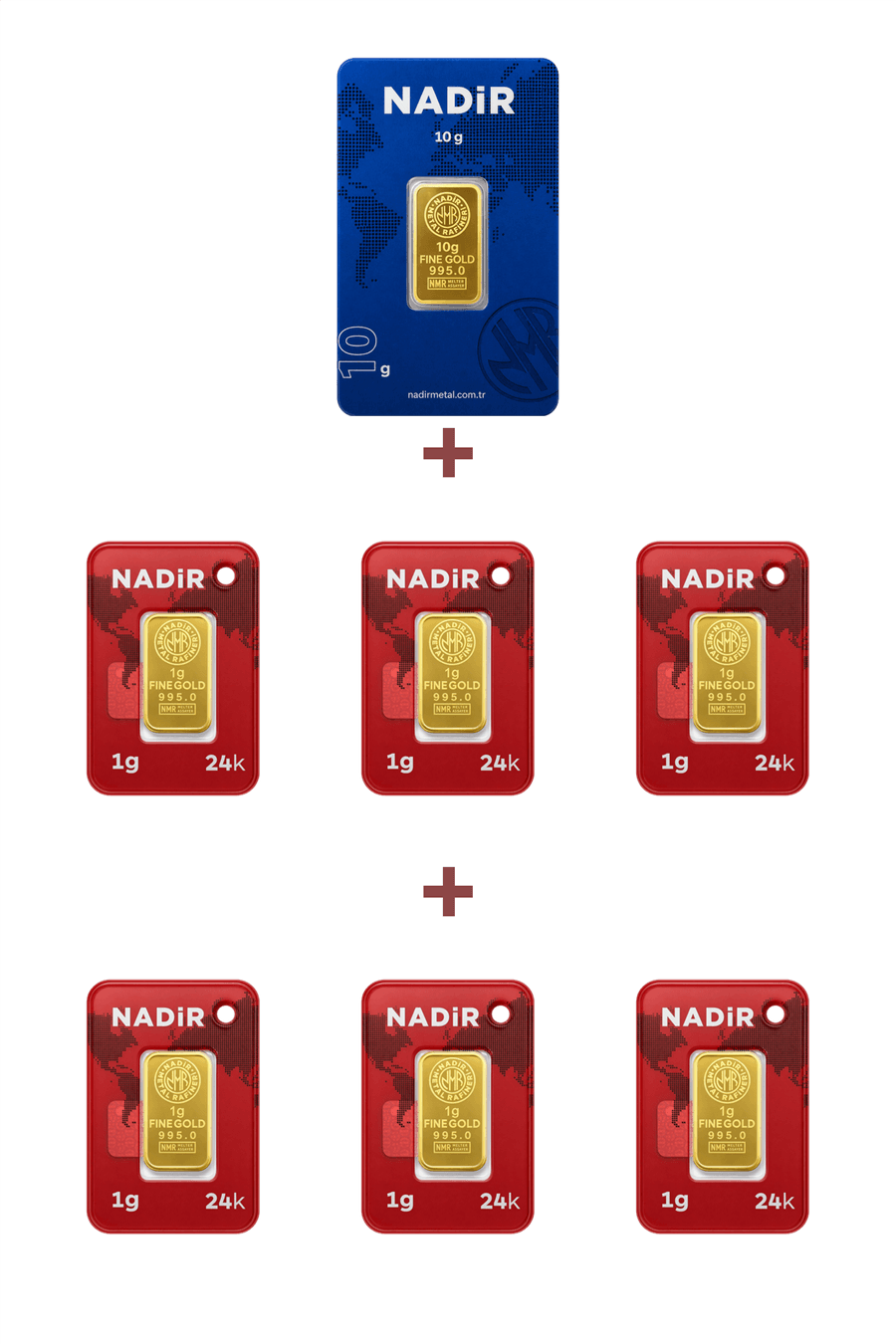 Nadir Gold 24 Ayar 16 Gram Külçe Altın (1 Adet 10 Gram Külçe Altın + 6 Adet 1 Gram Külçe Altın )