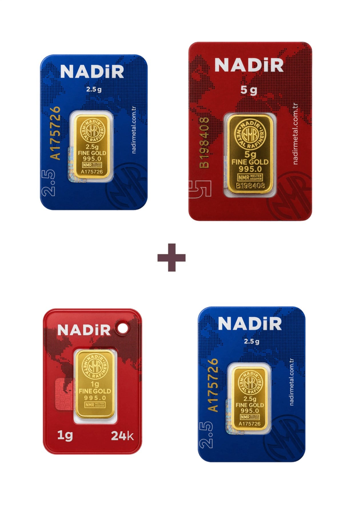 24 Ayar 11 Gram Altın (1 Ad 5 Gram Altın + 2 Ad 2,5 Gram Altın + 1 Ad 1 Gram Altın )