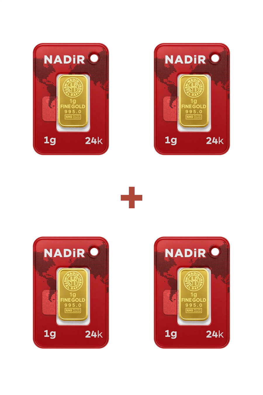 Nadir Gold 24 Ayar 4 Gram Külçe Altın (4 Adet 1 Gram Külçe Altın )