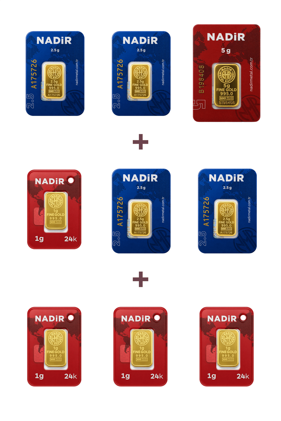 Nadir Gold 24 Ayar 19 Gram Altın (1 Ad 5 Gram Altın + 4 Ad 2,5 Gram Altın + 4 Ad 1 Gram Altın )