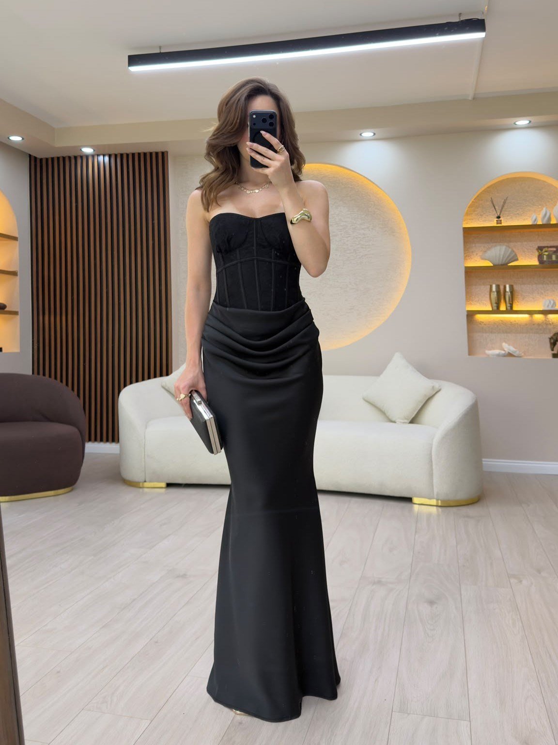 Drapeli Korse Maxi Elbise NVM-20574