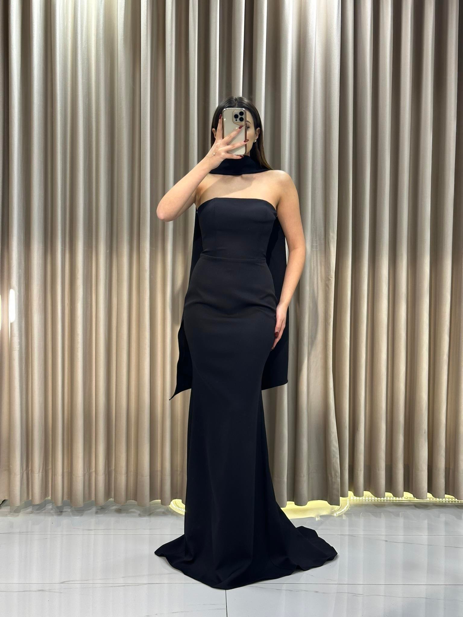 Siyah Straplez Balık Model Abiye Elbise | Kaleiçi Yıldızlar