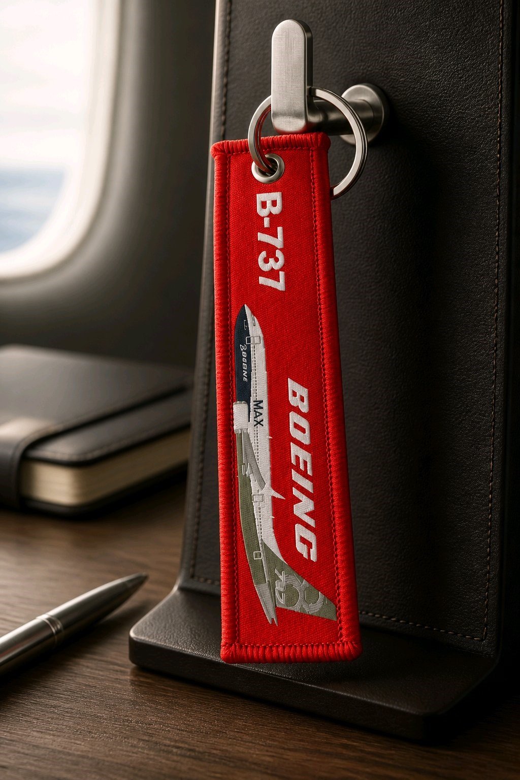 B737 Baskılı Bez Anahtarlık